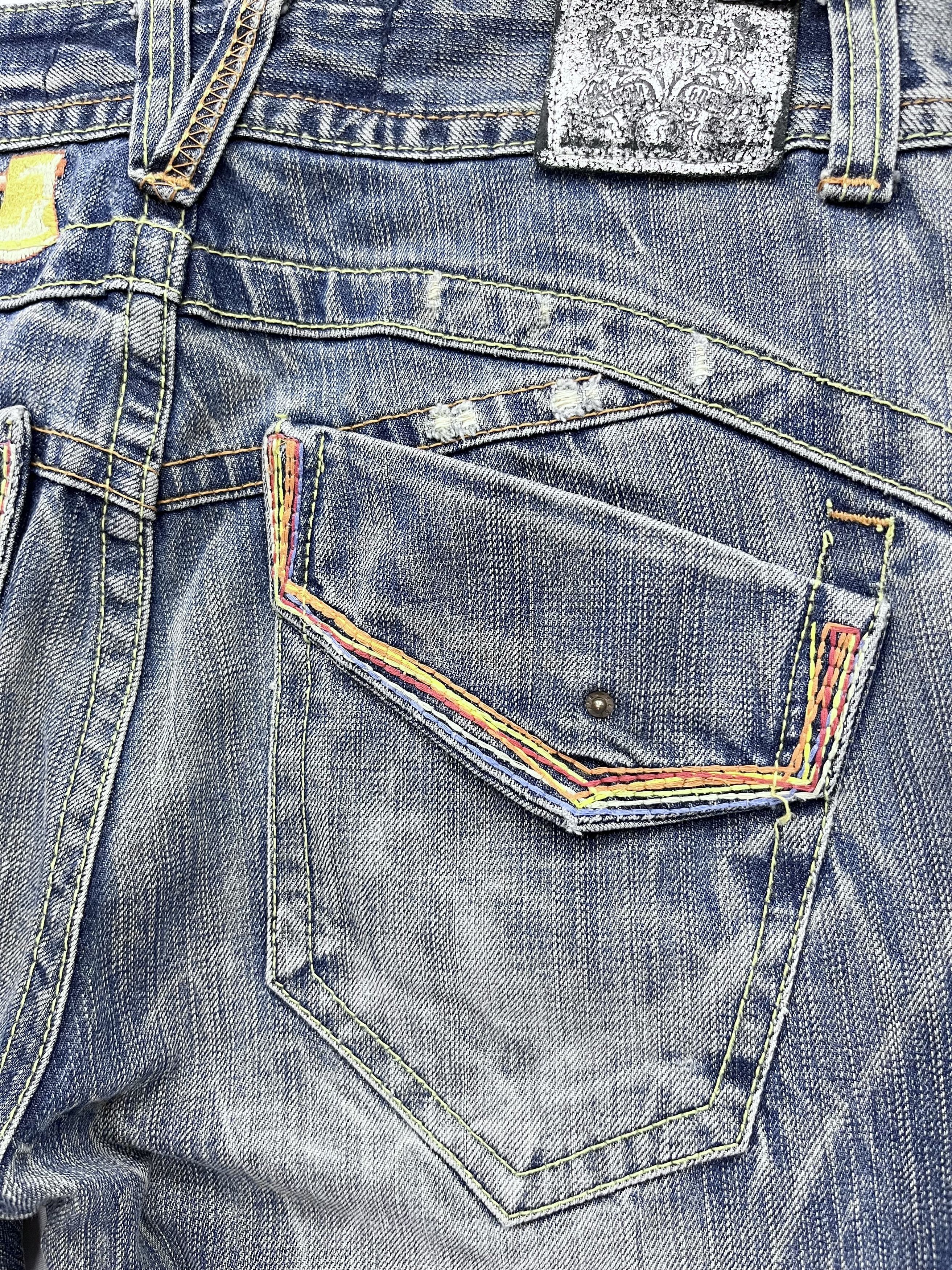 Le Grande Bleu (L.G.B.) RED PEPPER x OZZFIRST Embroidery Navajo Tomahawk Flare Denim Size US 30 / EU 46 - 7 Thumbnail