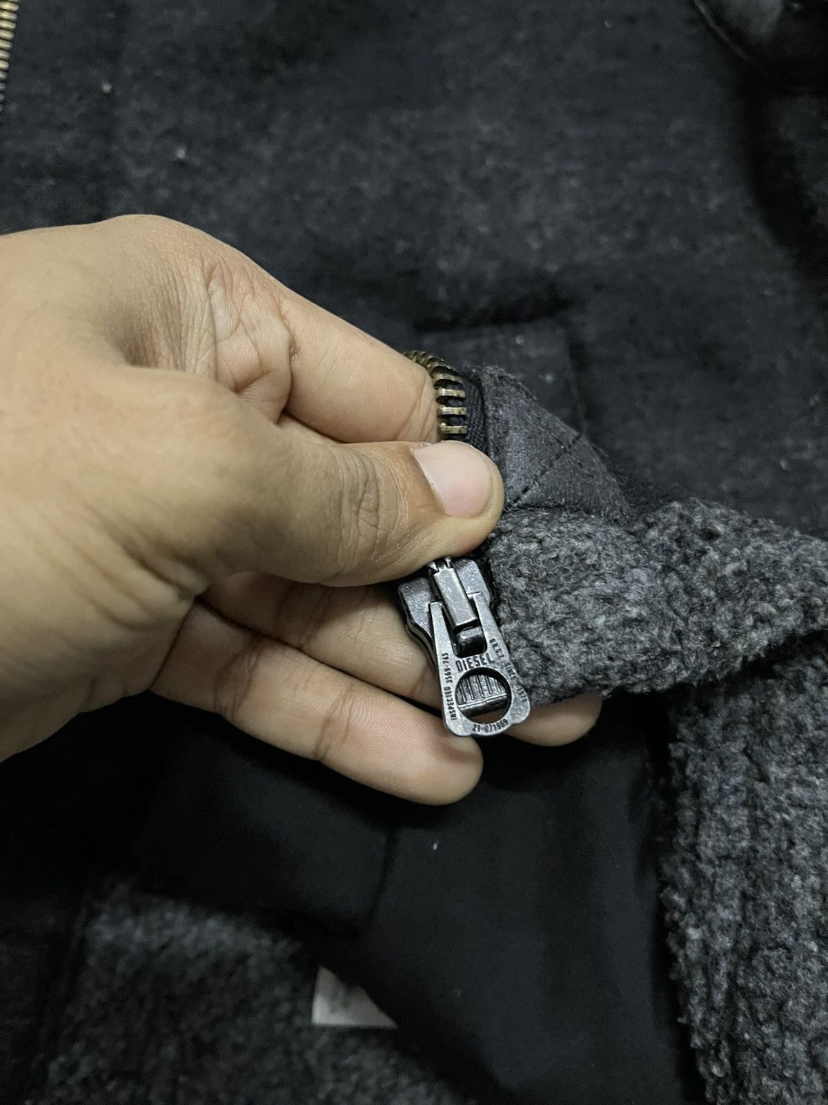 Diesel × Diesel Black Gold × Le Grande Bleu (L.G.B.) 2000s DIESEL TYPE N.78 WOOL FAUX FUR STRIPE SHERPA JACKET Size US M / EU 48-50 / 2 - 14 Thumbnail