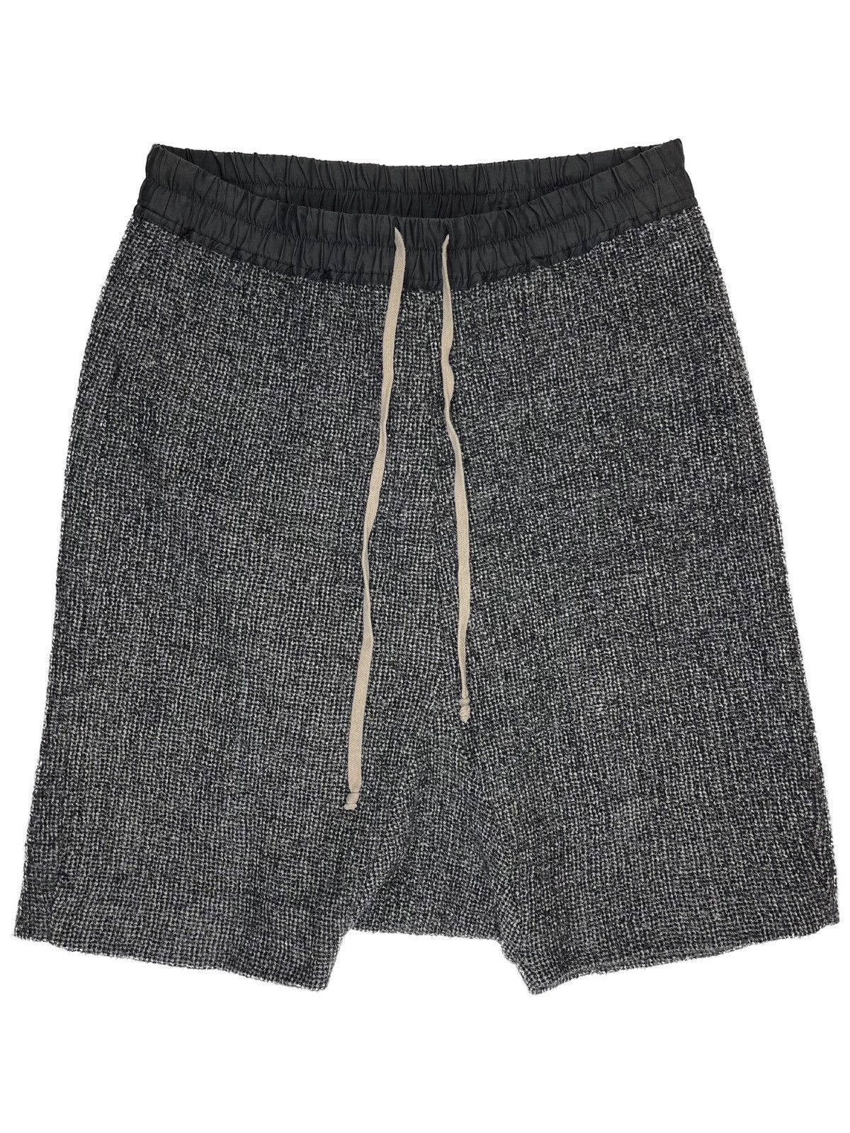 image of Fw12 Rick Owens Mountain Wool Knit Mainline Pod Shorts in Grey, Men's (Size 29)