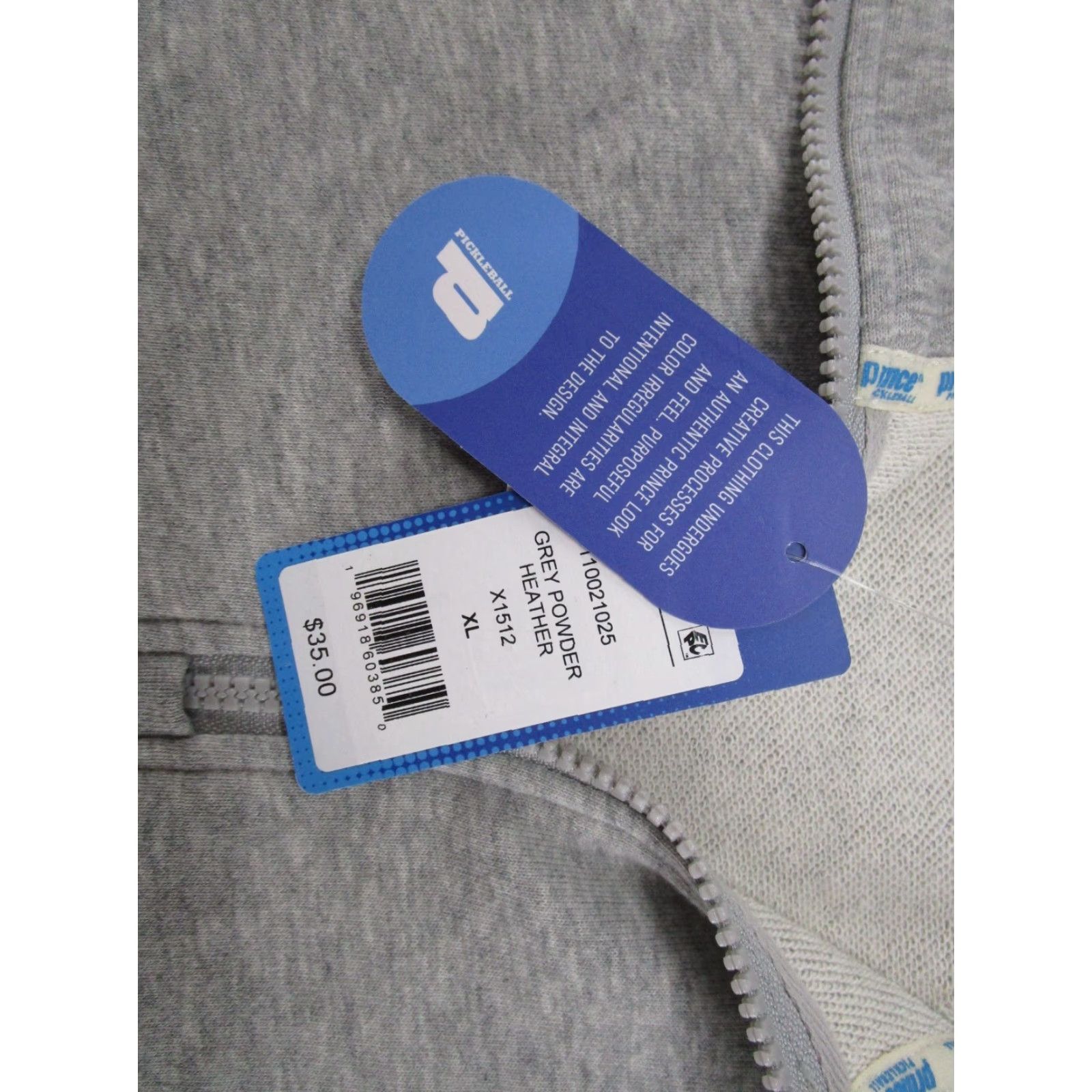 Prince Prince Sweatshirt Cropped Pullover 1/4 Zip Women XL Gray NWT Sports Activewear Long Sleeve Cotton Blend Polyester Size XL / US 12-14 / IT 48-50 - 2 Thumbnail