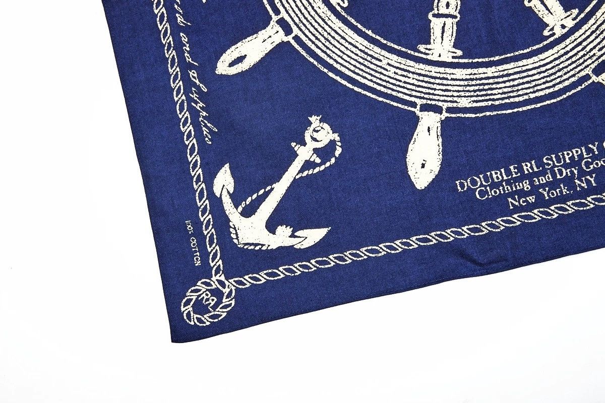 RRL Ralph Lauren RRL INDIGO Bandana COTTON Scarf handkerchief Size ONE SIZE - 5 Thumbnail