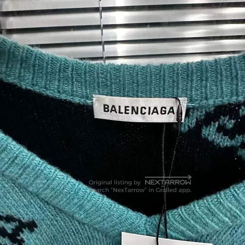 Balenciaga Balenciaga size 34 Lake Green Full Print Sweater Size M / US 6-8 / IT 42-44 - 2 Thumbnail