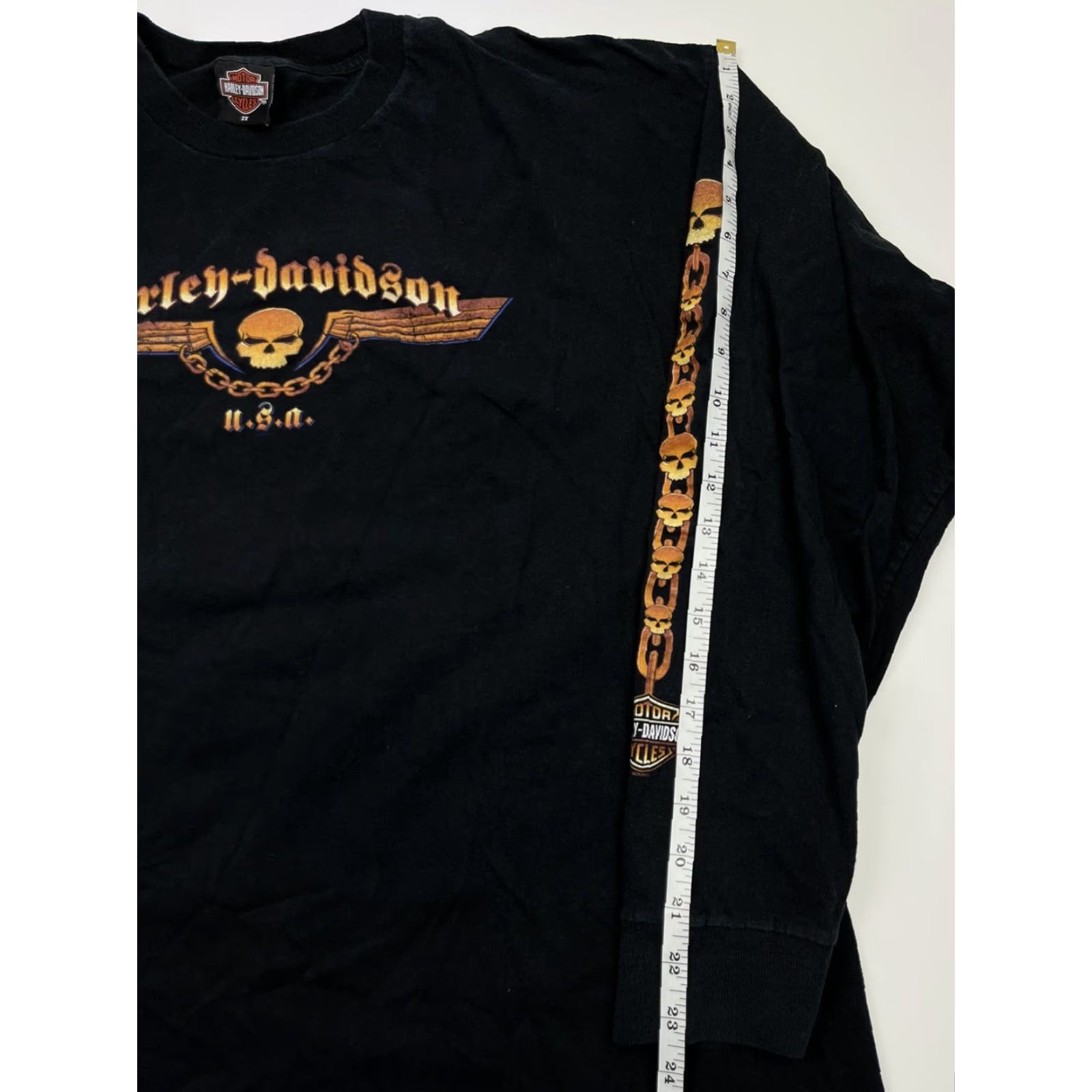 Harley Davidson Harley-Davidson Mens Shirt Long Sleeve Double Sided Black L USA Crew Neck Cotton Logo T-Shirt Regular Vintage No Size US L / EU 52-54 / 3 - 6 Thumbnail