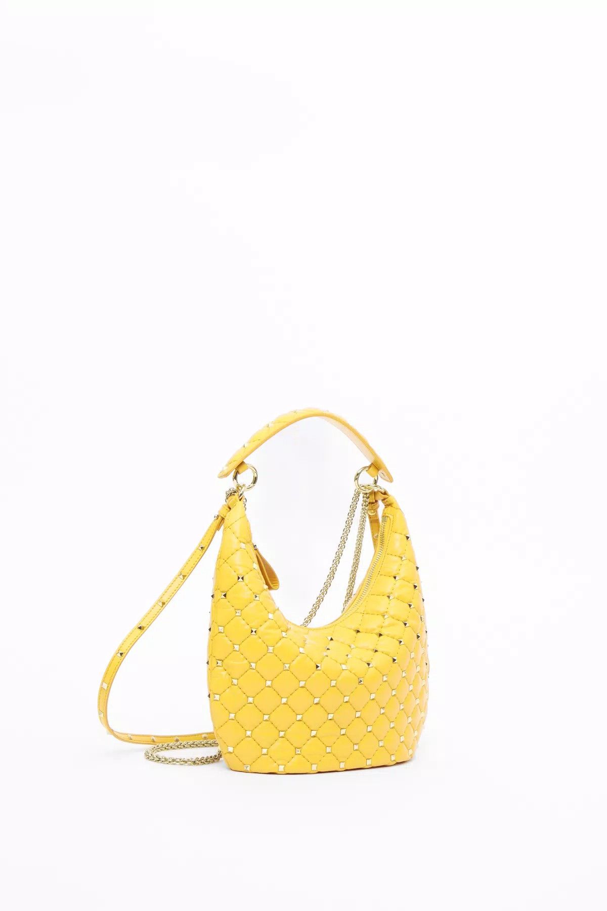 Valentino oc11z0725 Size:OS/Hobo Bag In Calfskin Leather in Yellow Size ONE SIZE - 2 Thumbnail