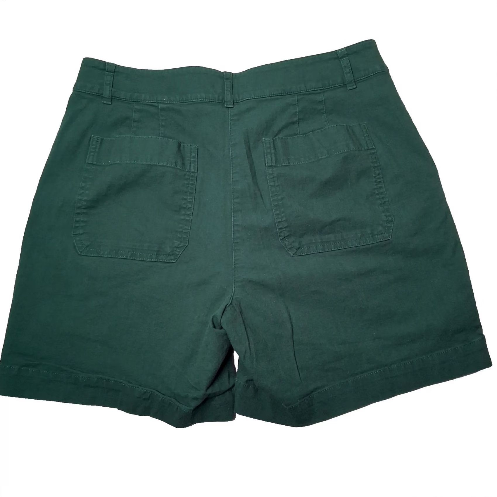 Talbots Talbots Bermuda Shorts Women 10 Green Cotton Blend Classic Preppy Regular Front Flat 32" Waist 6.5" Inseam Cotton Blend Stretch Spring Summer Womens Size 32" / US 10 / IT 46 - 2 Thumbnail