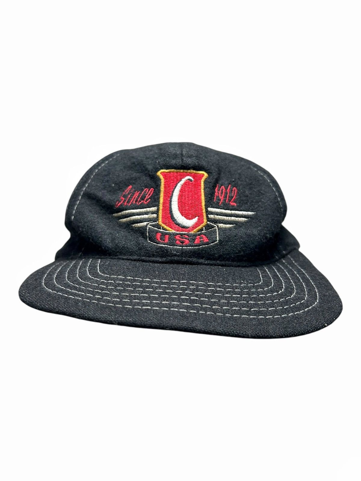 Vintage CHESTERFIELD 90s Racing Wool Hats Black motocross moto gp Size ONE SIZE - 2 Thumbnail