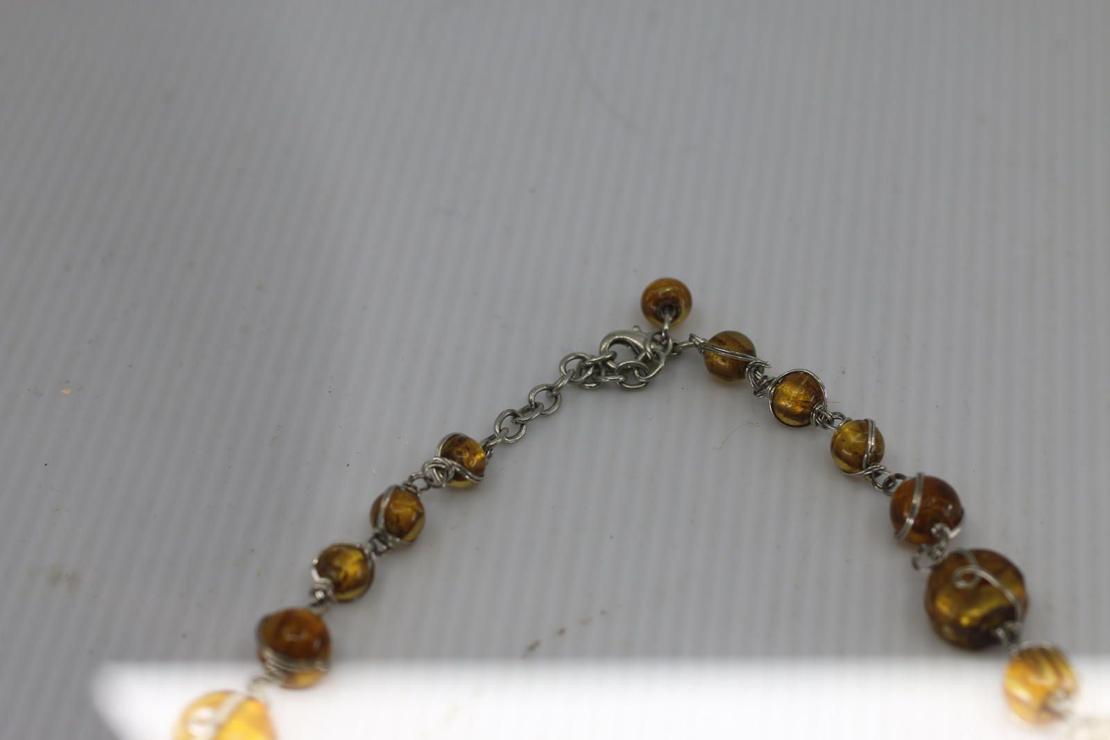 The Unbranded Brand Handmade Amber Bead Necklace Silver Wire Artisan Necklace Size ONE SIZE - 7 Thumbnail