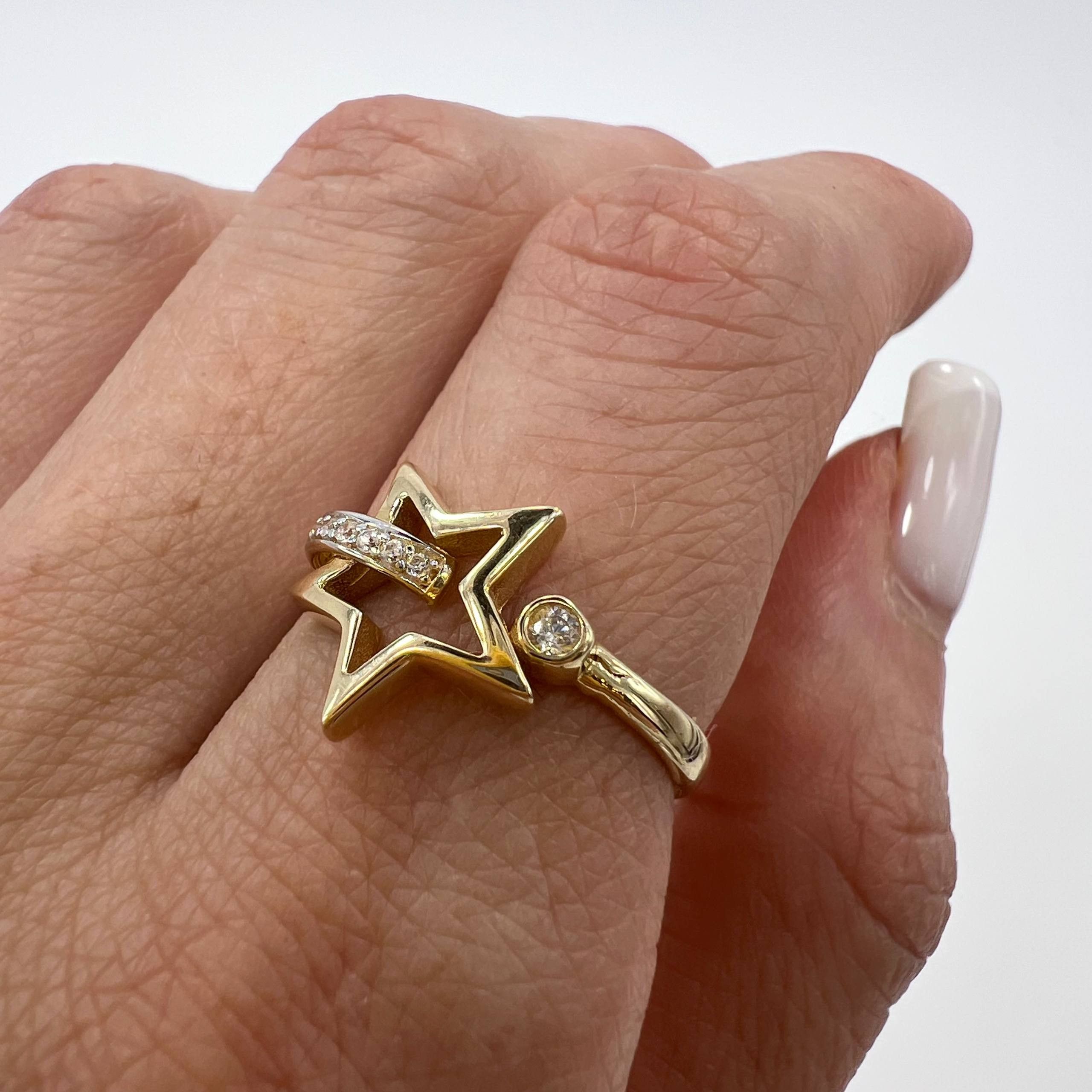 Other New 14K Solid Gold Ring Star Design Italy 2.4g Size 8 Size ONE SIZE - 3 Thumbnail