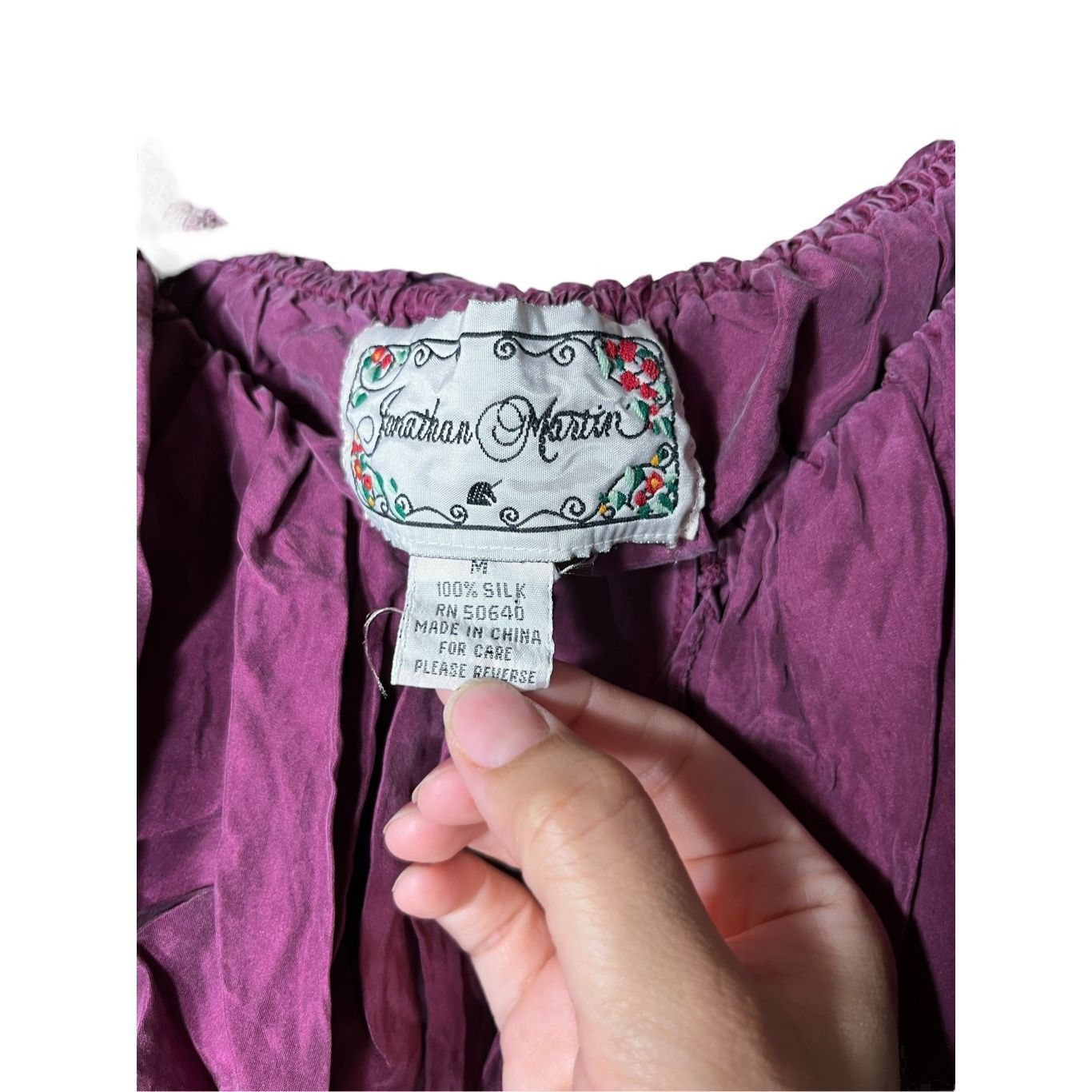 Other Vintage Jonathan Martin 100%Silk Purple Ruffle Top Blouse Wo Size M / US 6-8 / IT 42-44 - 6 Thumbnail