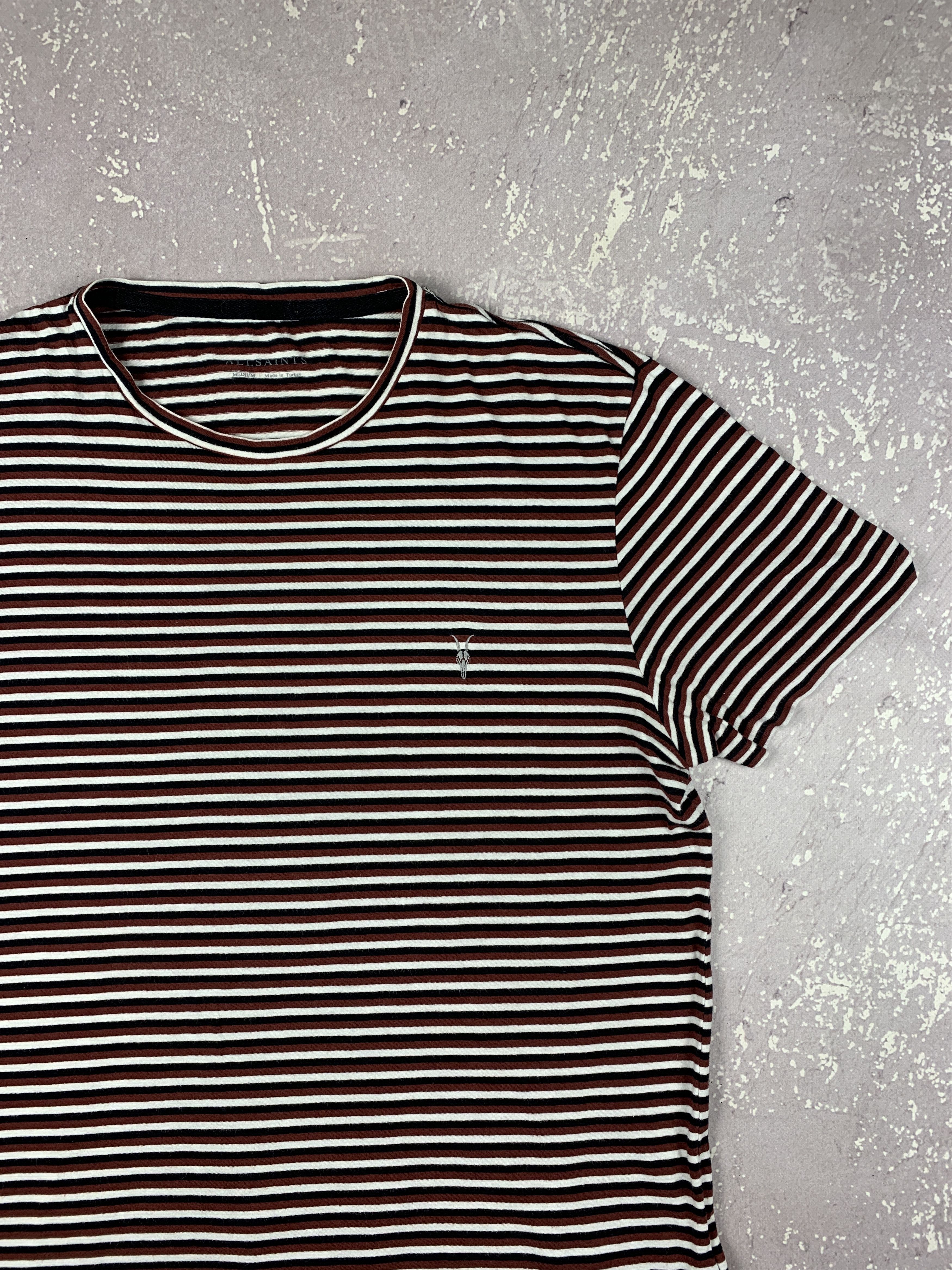 Allsaints Allsaints Trigger Tonic Crew Striped Cotton T Shirt Mens M Size US M / EU 48-50 / 2 - 2 Thumbnail