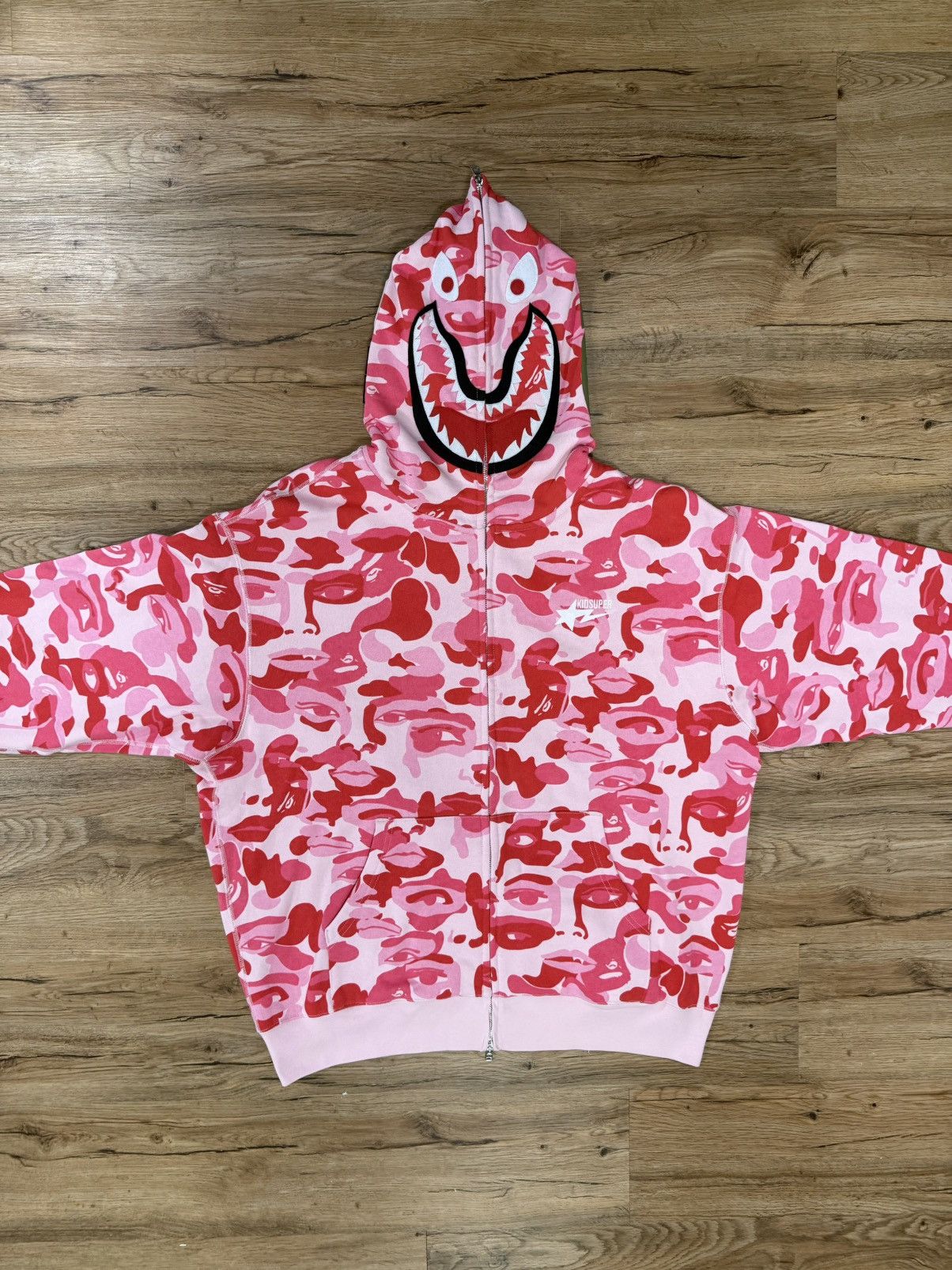 BAPE x KidSuper Full Zip Shark Hoodie – Pink Camo