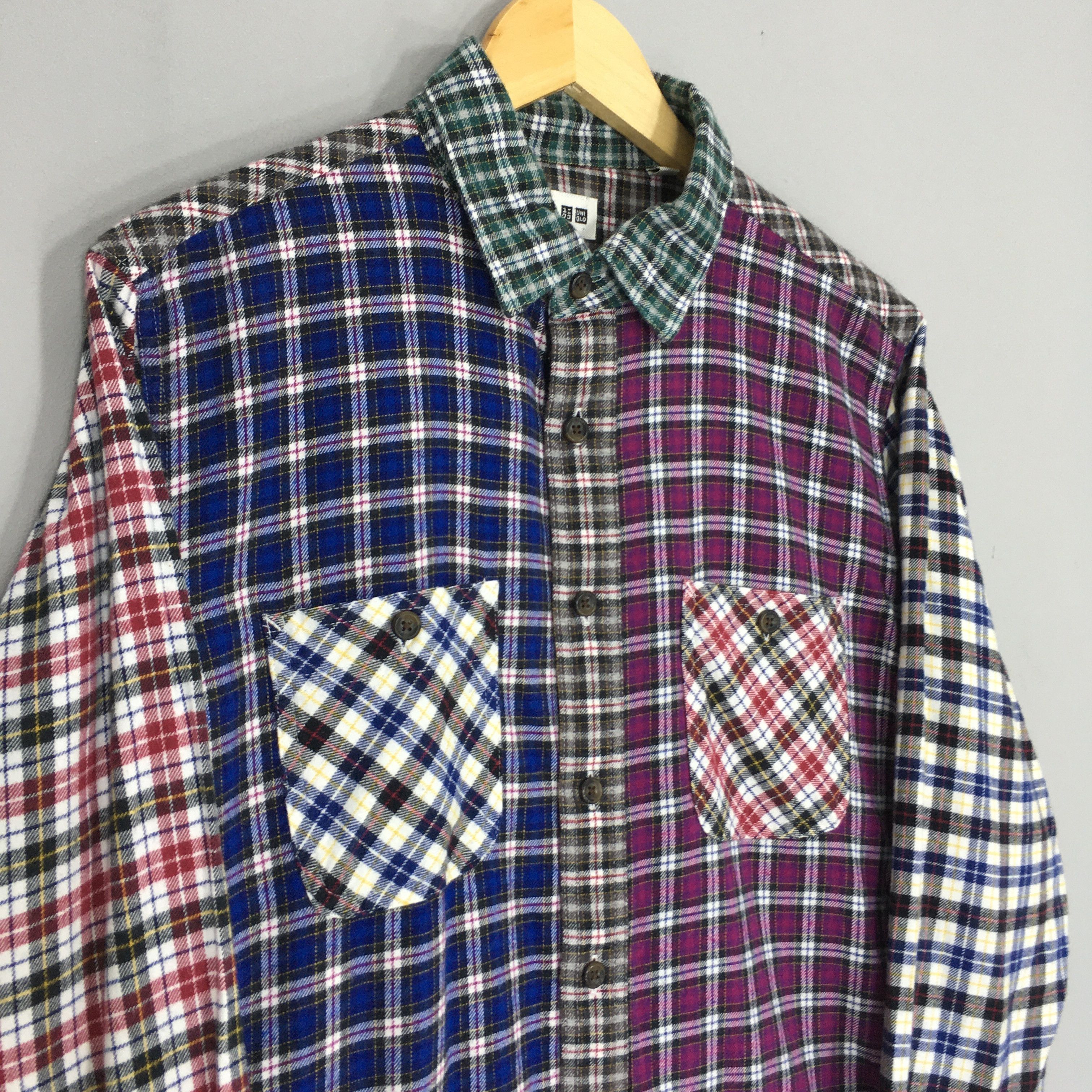 Japanese Brand × Needles Patchwork Checkered Rebuild Flannel Shirt Size US L / EU 52-54 / 3 - 3 Thumbnail