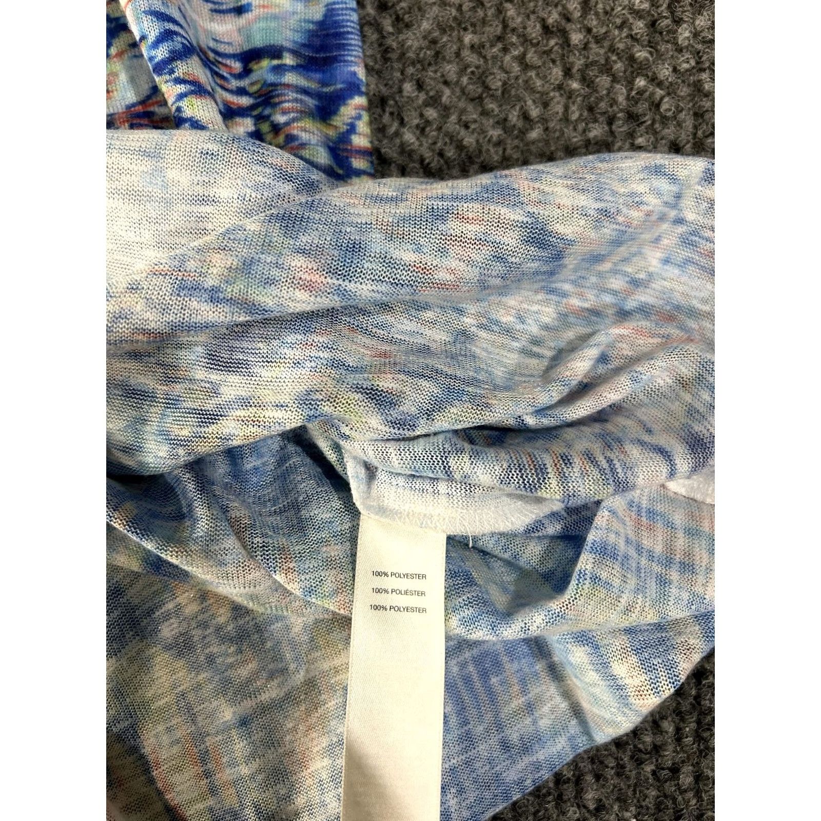 Vintage Chicos Shirt Womens 1 Blue Geometric Print V Neck Dolman Short Sleeve Top Boho Size XS / US 0-2 / IT 36-38 - 5 Thumbnail