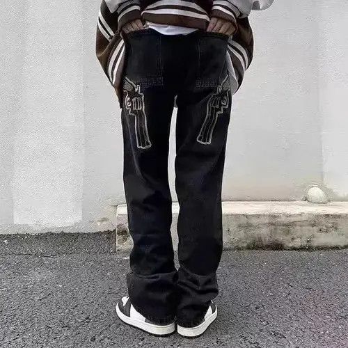VIBE Street style double gun embroidered patch bootcut jeans Size US 32 / EU 48 - 8 Thumbnail