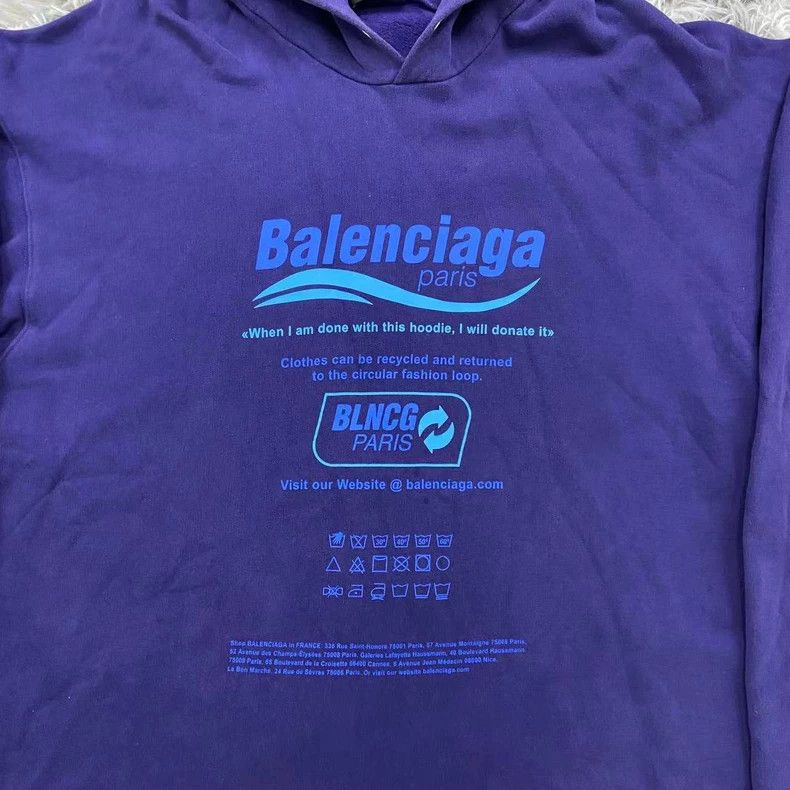 Balenciaga Balenciaga Blue Green Cola Wave Hoodie 2502-Nextarrow Size US XS / EU 42 / 0 - 2 Thumbnail