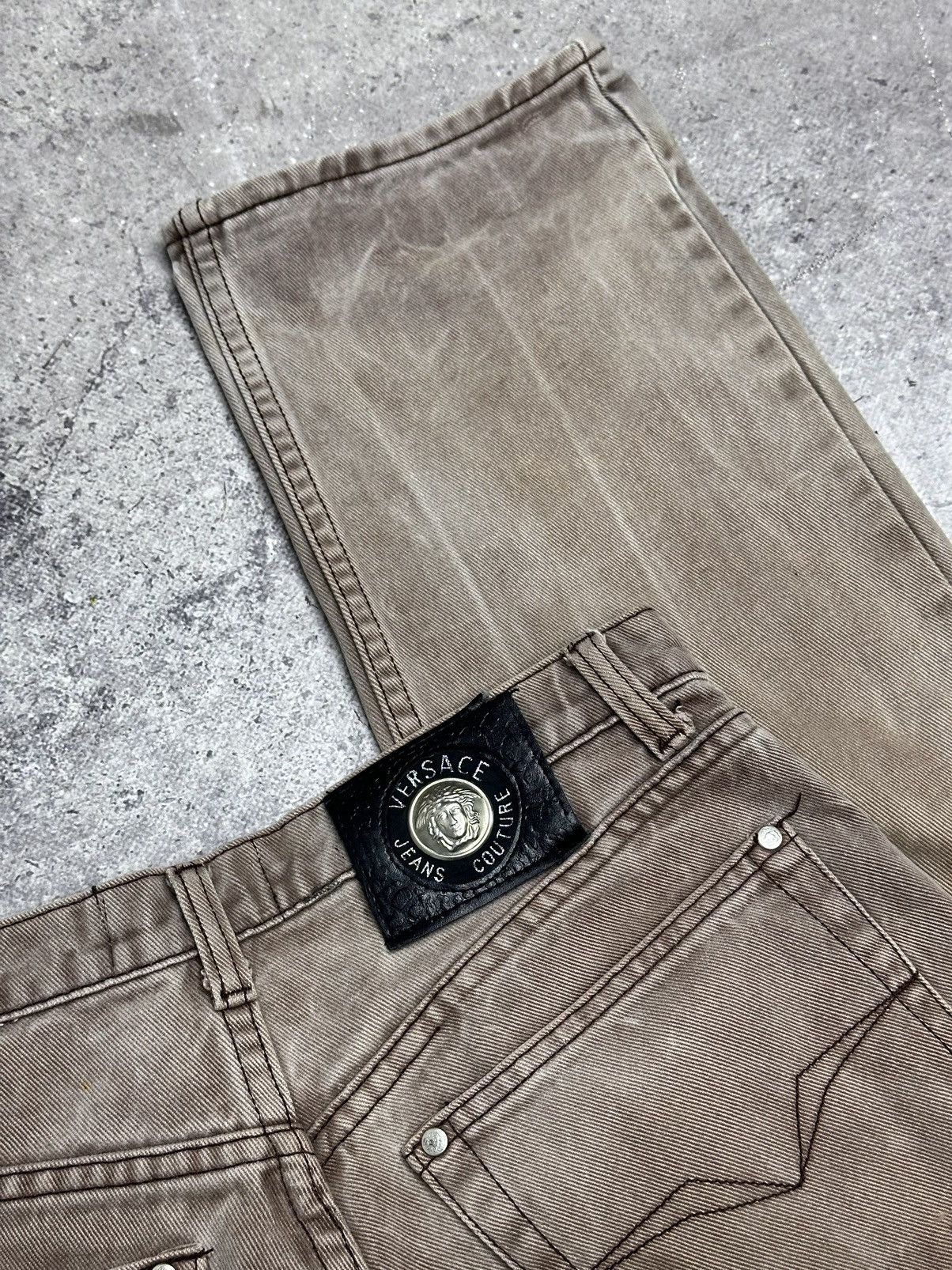 Versace Medusa Versace Original Fit Brown Jeans Style Vintage Pants Size US 31 - 18 Thumbnail