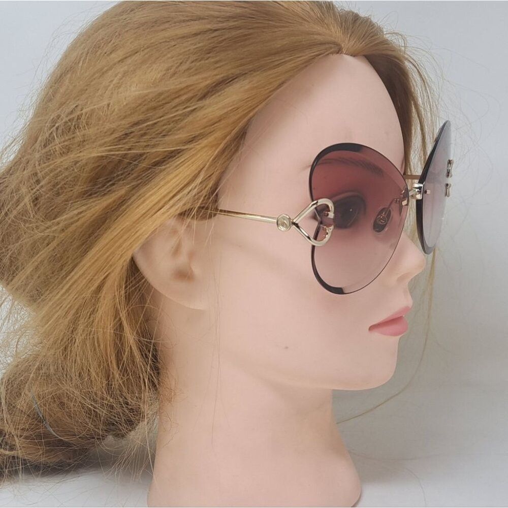 Lanvin Lanvin Sunglasses Heart Rose Metal Butterfly Rimless Oversi Size ONE SIZE - 9 Thumbnail