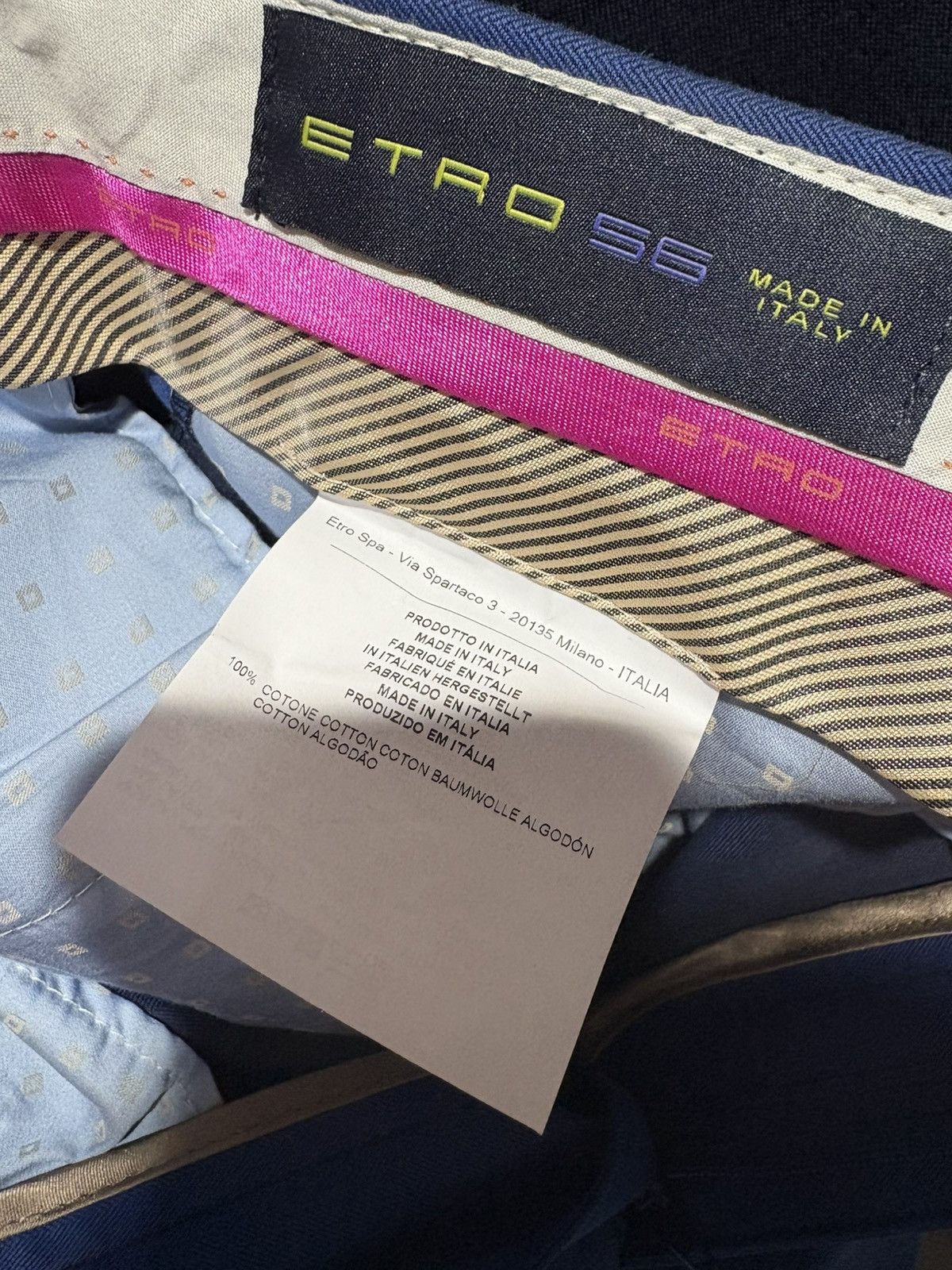 Etro $750 NWT Etro Milano Vibrant Blue cotton Chinos pants sz 56 Size US 39 - 7 Thumbnail