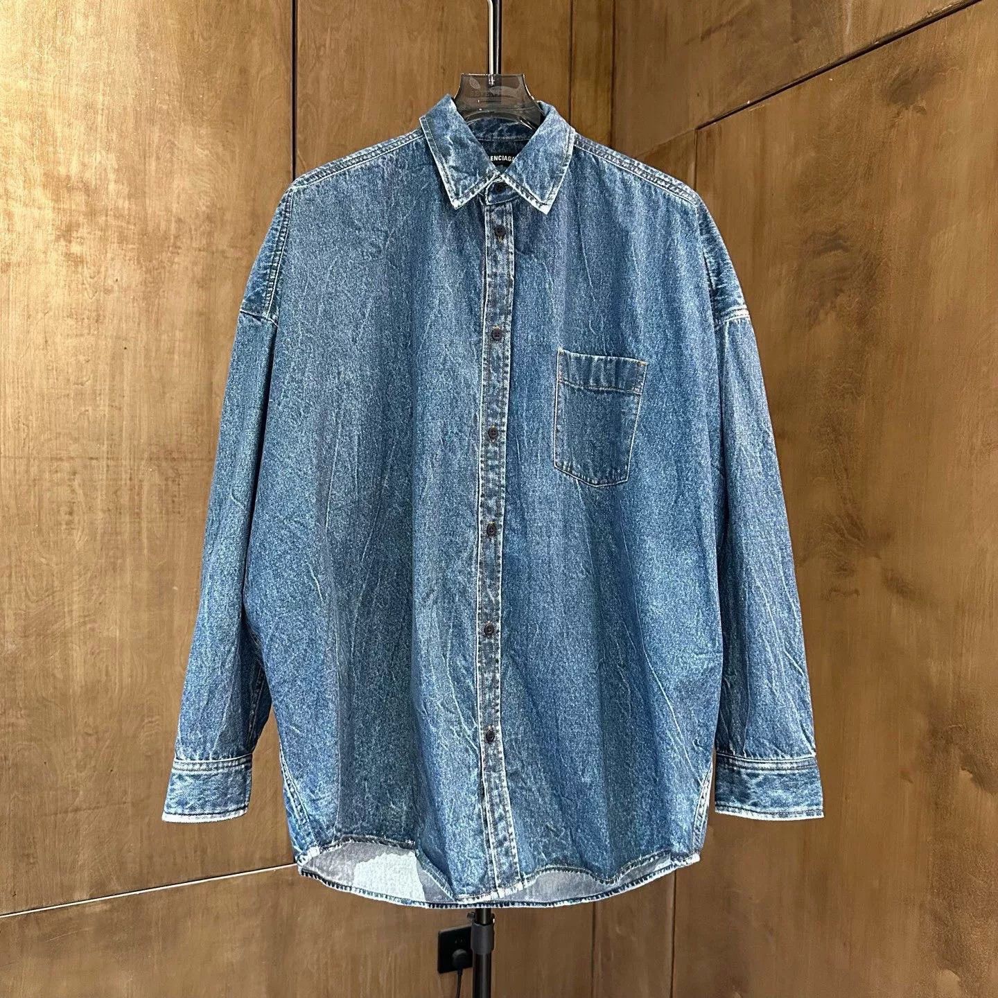 Balenciaga Balenciaga Denim Green Shirt XS Men Size US XS / EU 42 / 0 - 1 Thumbnail