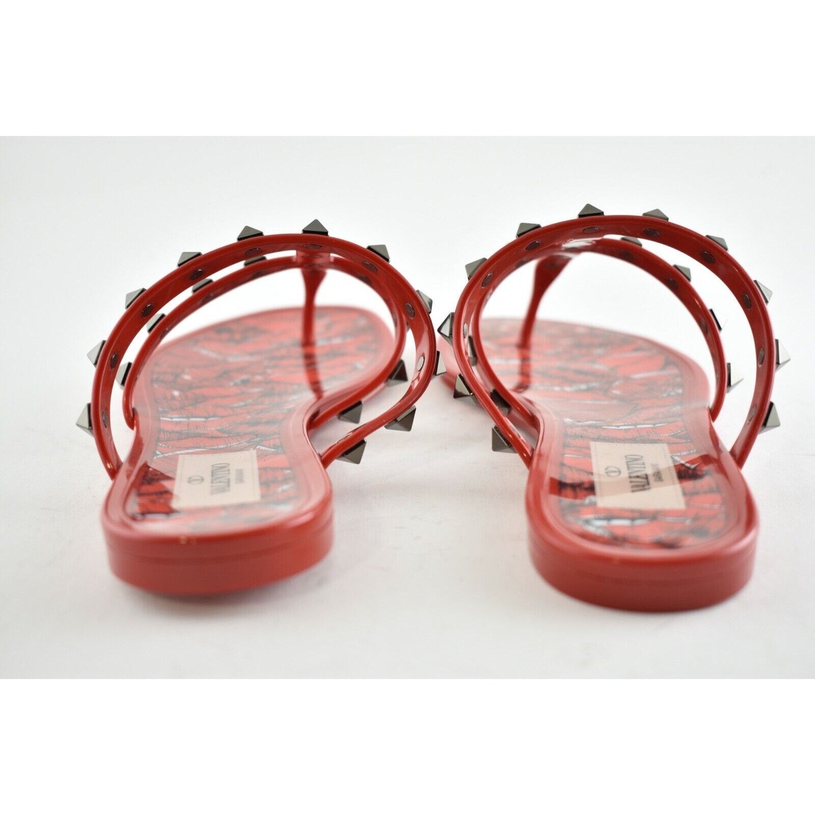 Valentino Rockstud Red Black Rubber Lipstick Jelly PVC Stud