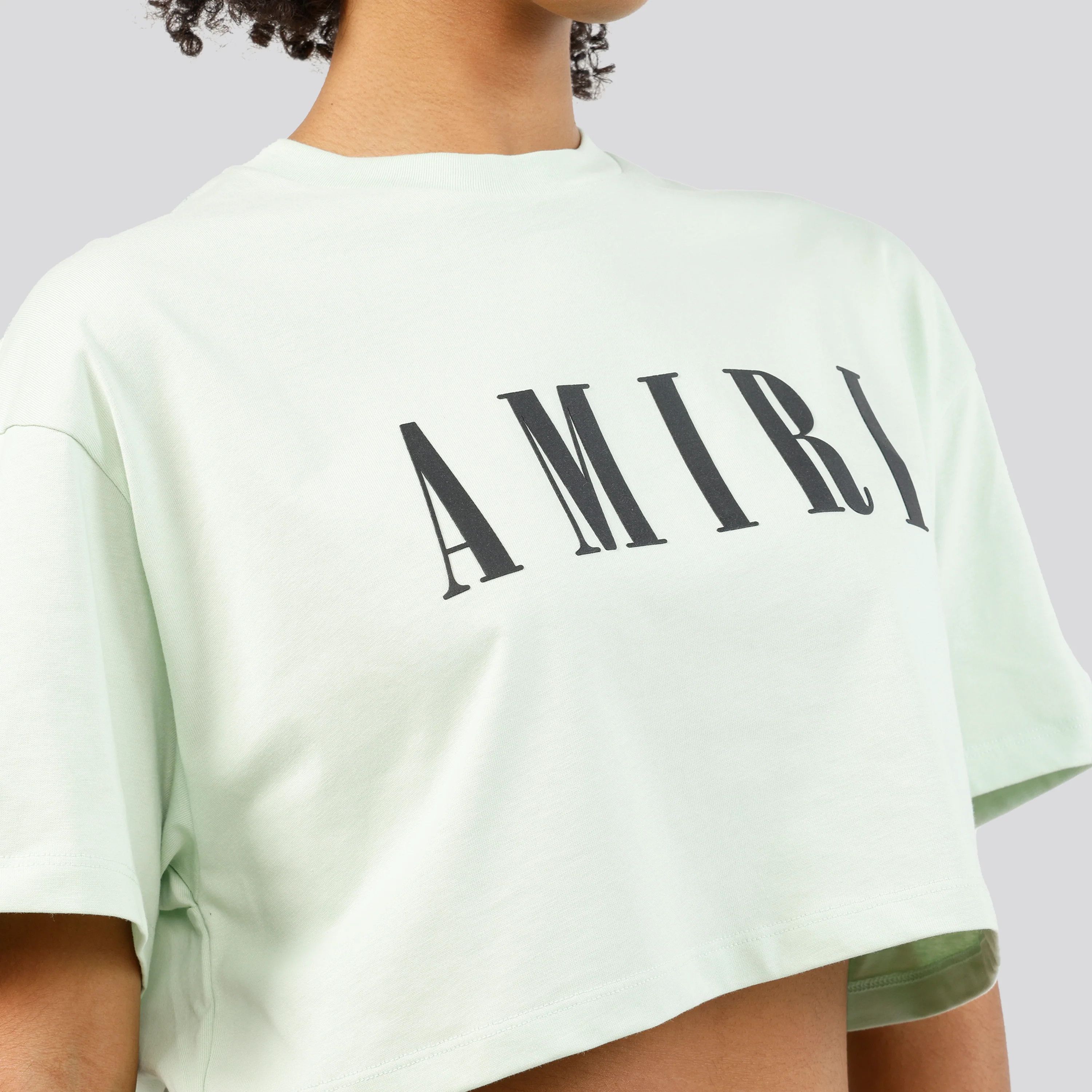 Amiri o1s1wg110525 Core Logo Cropped T-Shirt in Green Size S / US 4 / IT 40 - 2 Thumbnail