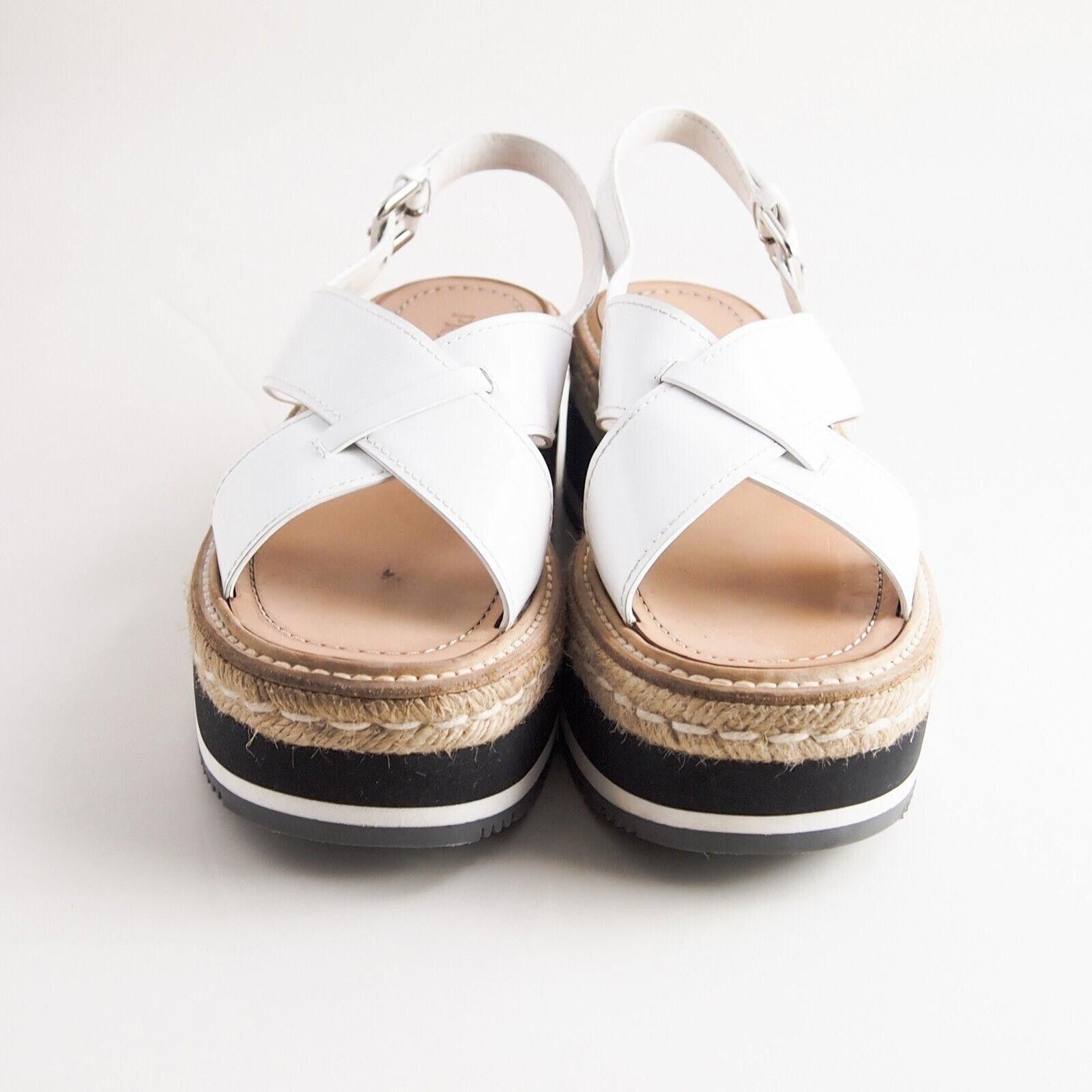Prada Prada Slingback Sandals Platfom White Leather US 9.5 EU 39.5 Size US 9.5 / IT 39.5 - 3 Thumbnail