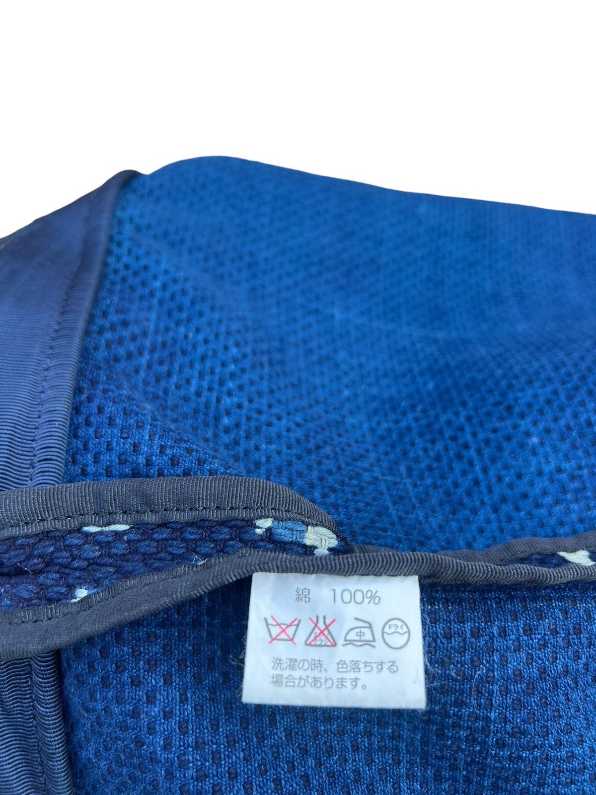 Indigo RARE! Vintage Japan Indigo Sashiko Kendo Suede Leather Bag Size ONE SIZE - 15 Thumbnail