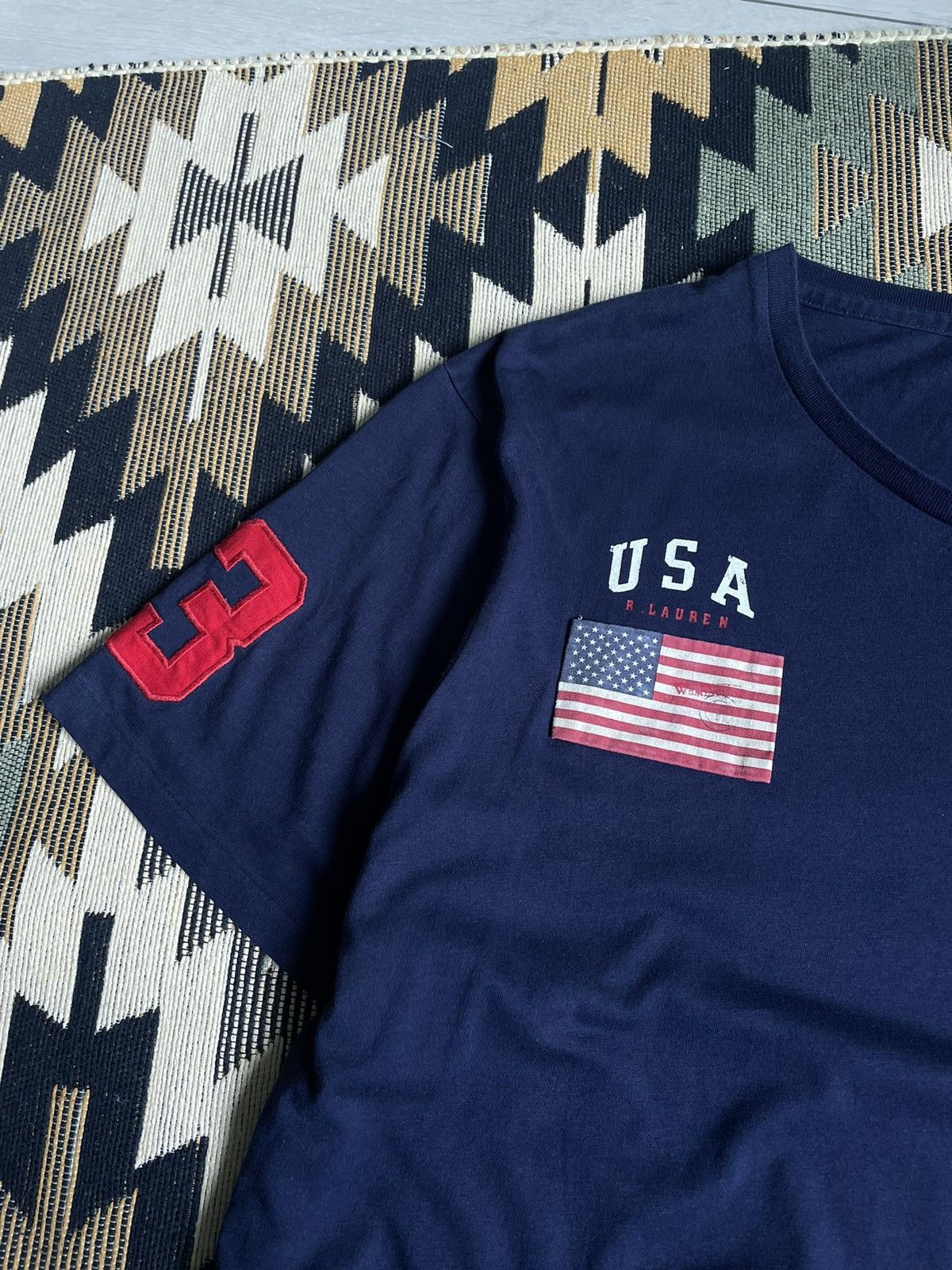 Vintage Polo Ralph Lauren USA Flag Y2K T-shirt Size US XL / EU 56 / 4 - 5 Thumbnail