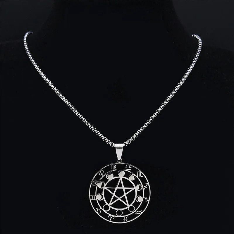 Jewelry Witchcraft 12 Constellations Pentagram Astrology Pendant Size ONE SIZE - 3 Thumbnail