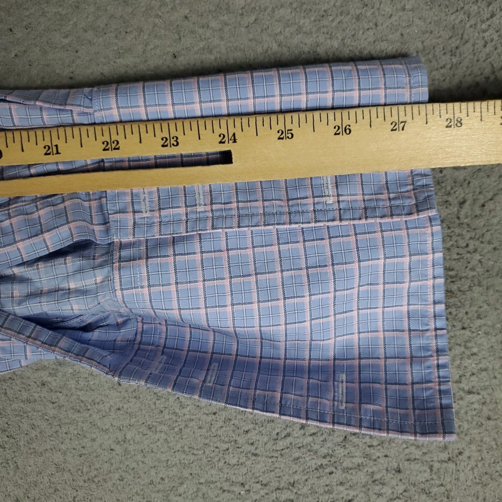 Pinko Thomas Pink Shirt Mens 18 Blue Pink Plaid French Cuff Button Up Long Sleeve Shirt Size US XXL / EU 58 / 5 - 6 Thumbnail