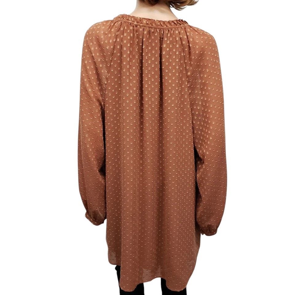 Other DR2 BY DANIEL RAINN Plus Size 2X Swiss Dot Tie Neck Blouse Size XXL / US 16-18 / IT 52-54 - 10 Thumbnail
