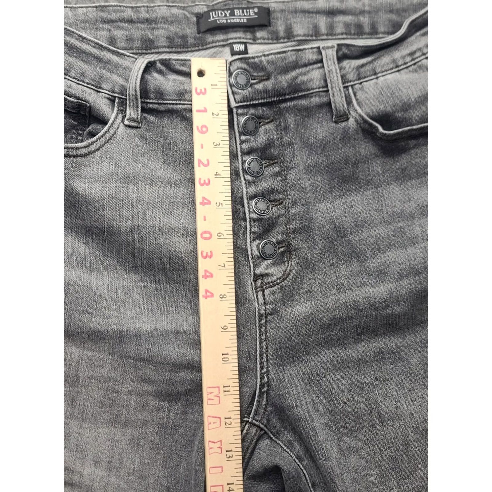 Vintage Judy Blue Jeans Womens 18W Regular Fit Straight Leg Button Fly Charcoal Stretch Denim Pants Size 40" / US 18 - 4 Thumbnail