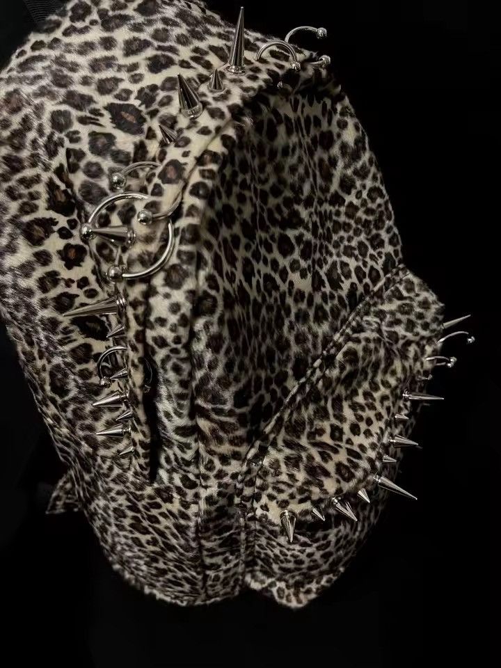 Japanese Brand Leopard Punk Rivet Gothic Backpack Size ONE SIZE - 4 Thumbnail