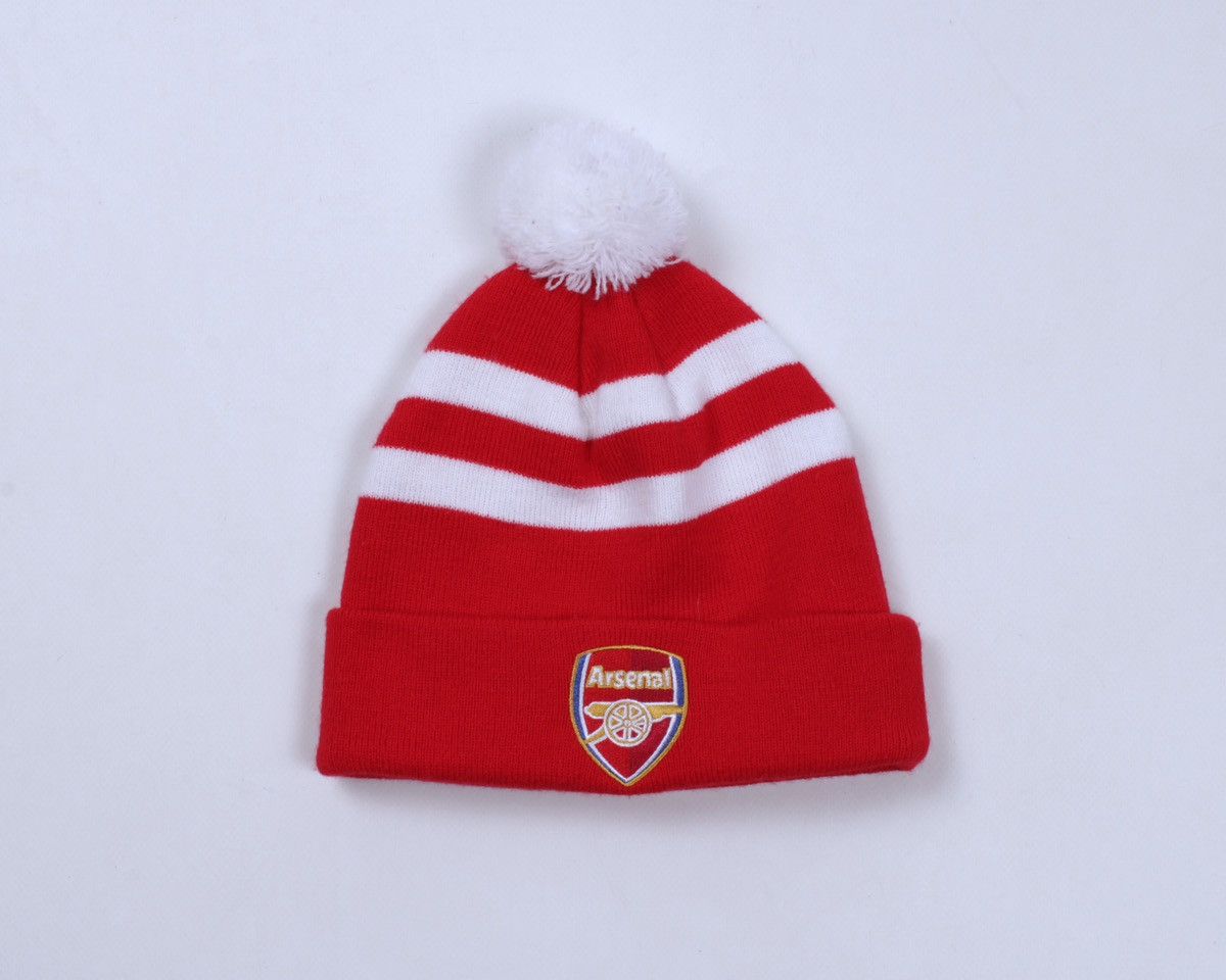 Other Official FC ARSENAL Winter Acrylic Red White Striped Beanie Size ONE SIZE - 1 Thumbnail