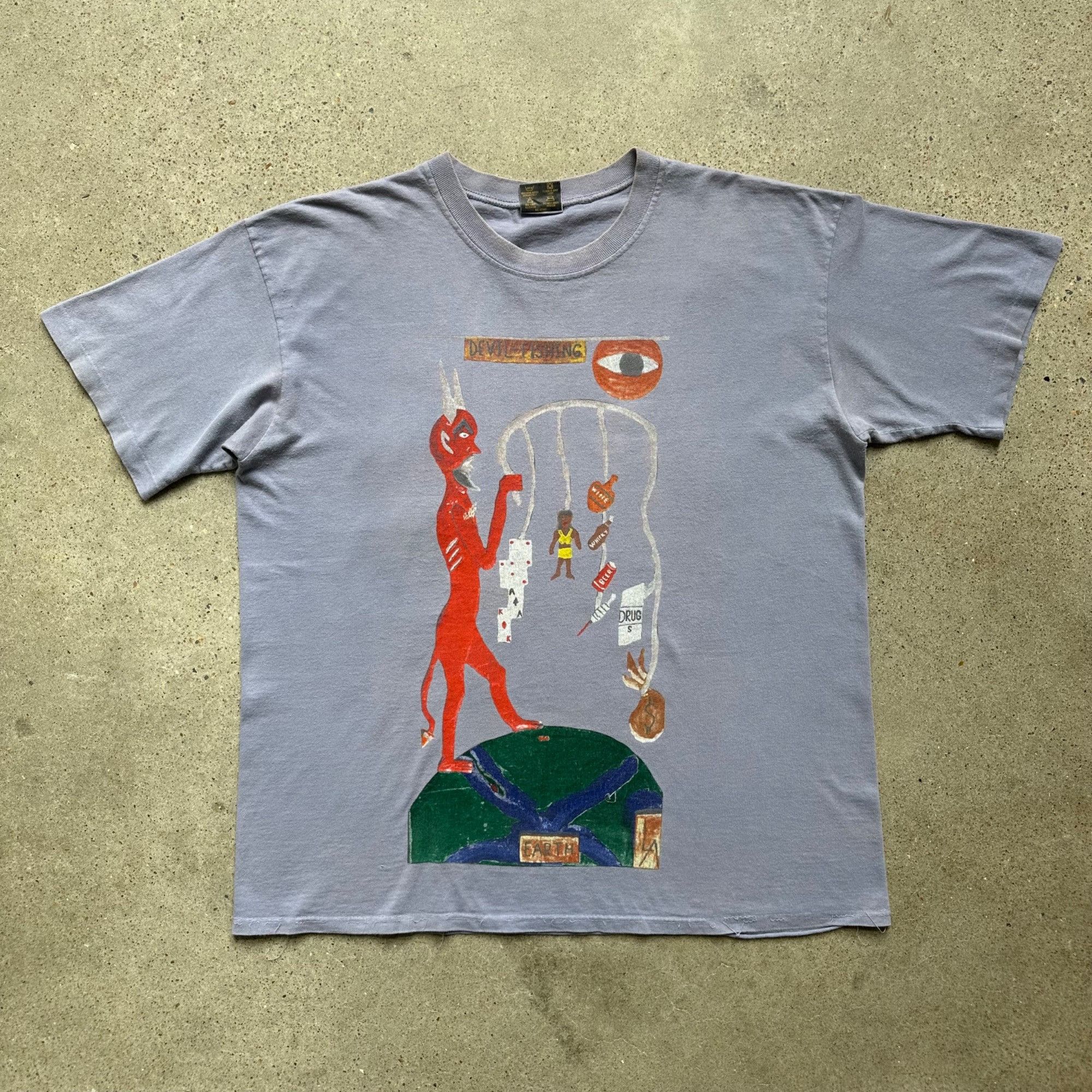 Art × Vintage Vintage 90s Leroy Almon Devil Fishing Art Shirt 