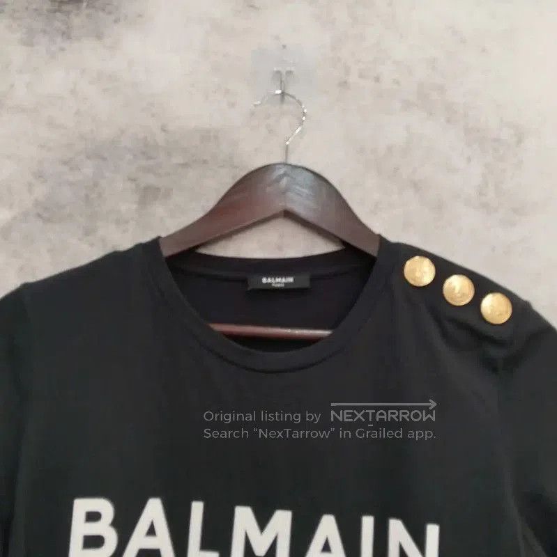 Balmain Balmain Women's Black Cotton Short Sleeve T-Shirt . Size S / US 4 / IT 40 - 3 Thumbnail