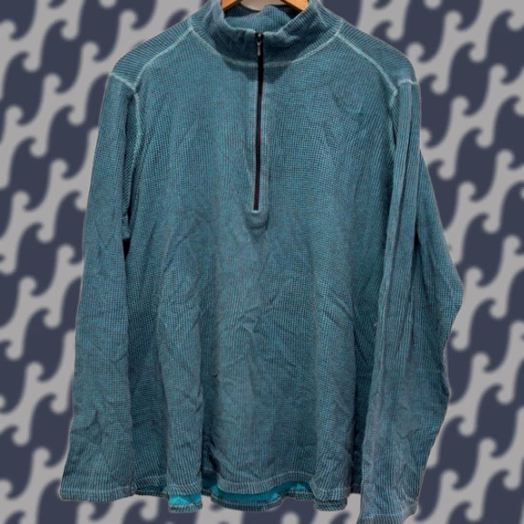 Vintage Woolrich Womens Pullover Top Long Sleeve Mock Neck Teal Houndstooth Size XXL Size XXL / US 16-18 / IT 52-54 - 1 Thumbnail