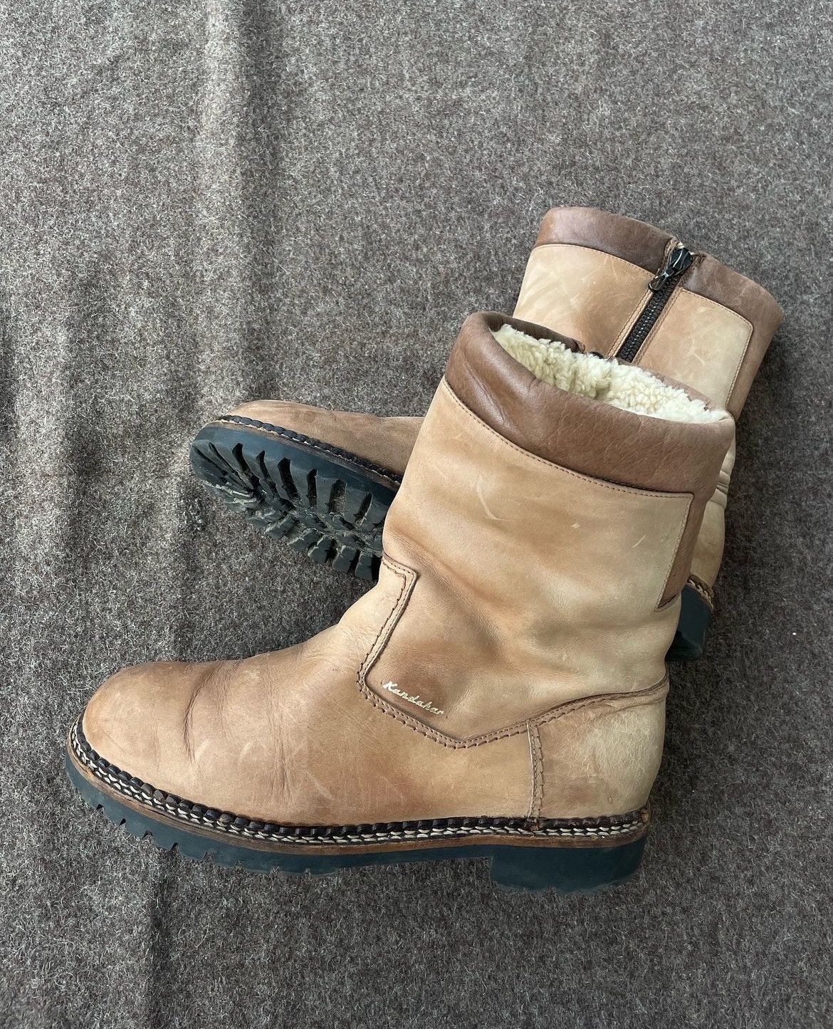 Genuine Leather Kandahar Sheepskin Boots on RiRi Zippers Size US 8 / EU 41 - 6 Thumbnail
