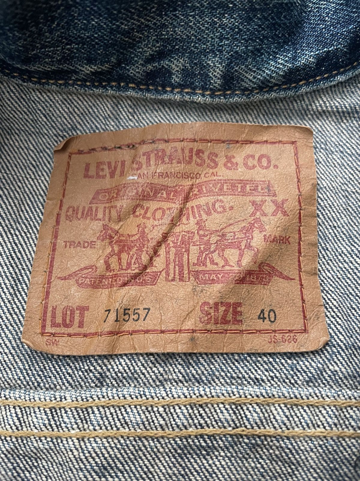 Levi's Vintage 90’s Levis 71557 E Denim Jacket Size US M / EU 48-50 / 2 - 13 Thumbnail