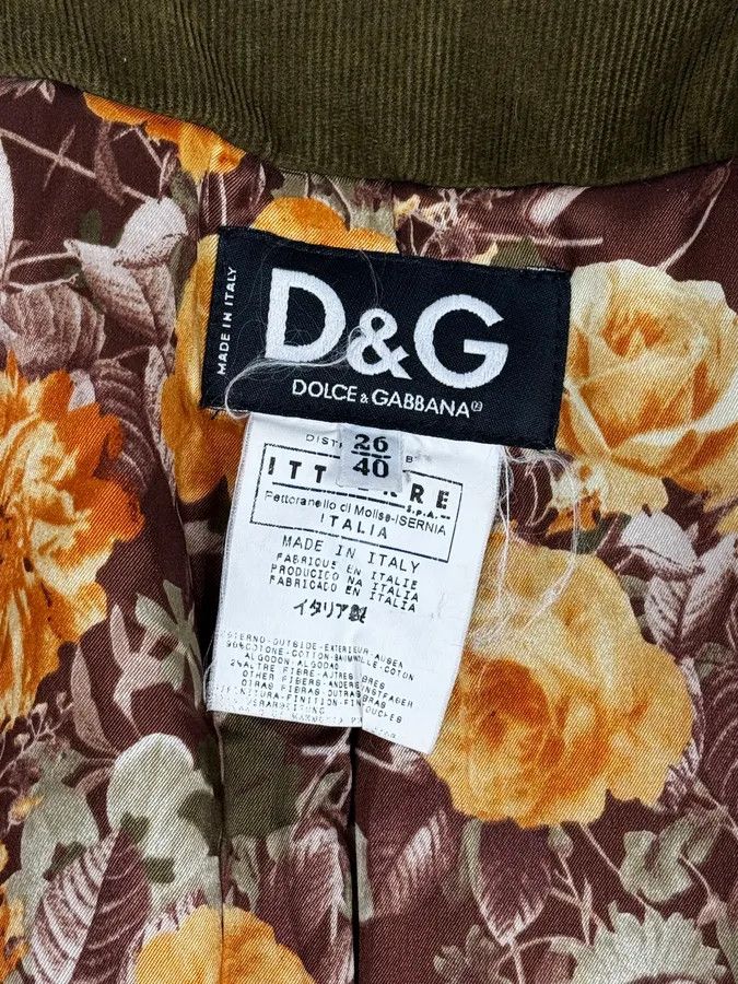 Dolce & Gabbana 2000s Dolce & Gabbana Khaki Corduroy Fur Hooded Buttoned Jacket Size M / US 6-8 / IT 42-44 - 11 Thumbnail