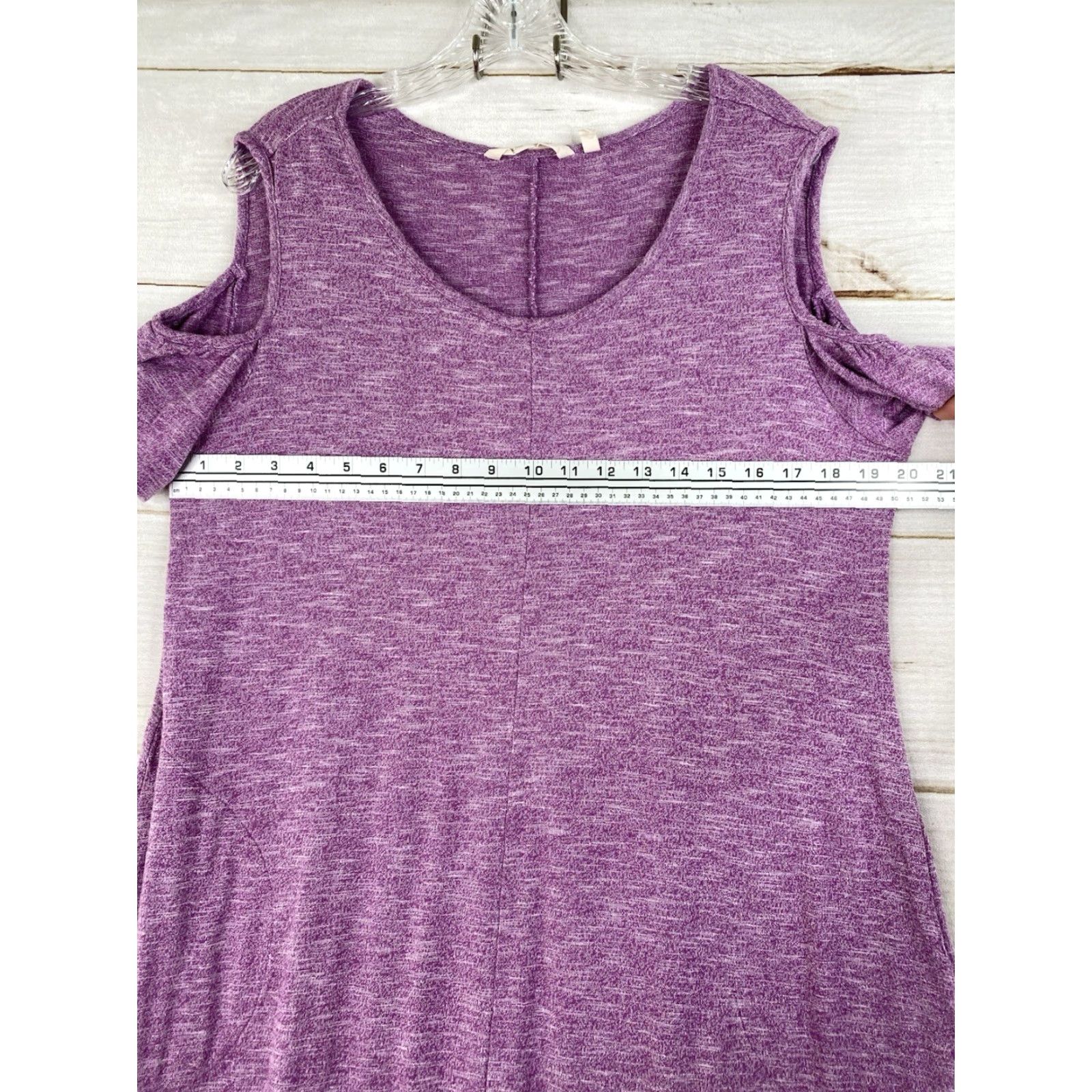 Soft Surroundings Soft Surroundings Dress PXL Purple Cold Shoulder Maxi Pockets Stretch Terry Size XL / US 12-14 / IT 48-50 - 6 Thumbnail