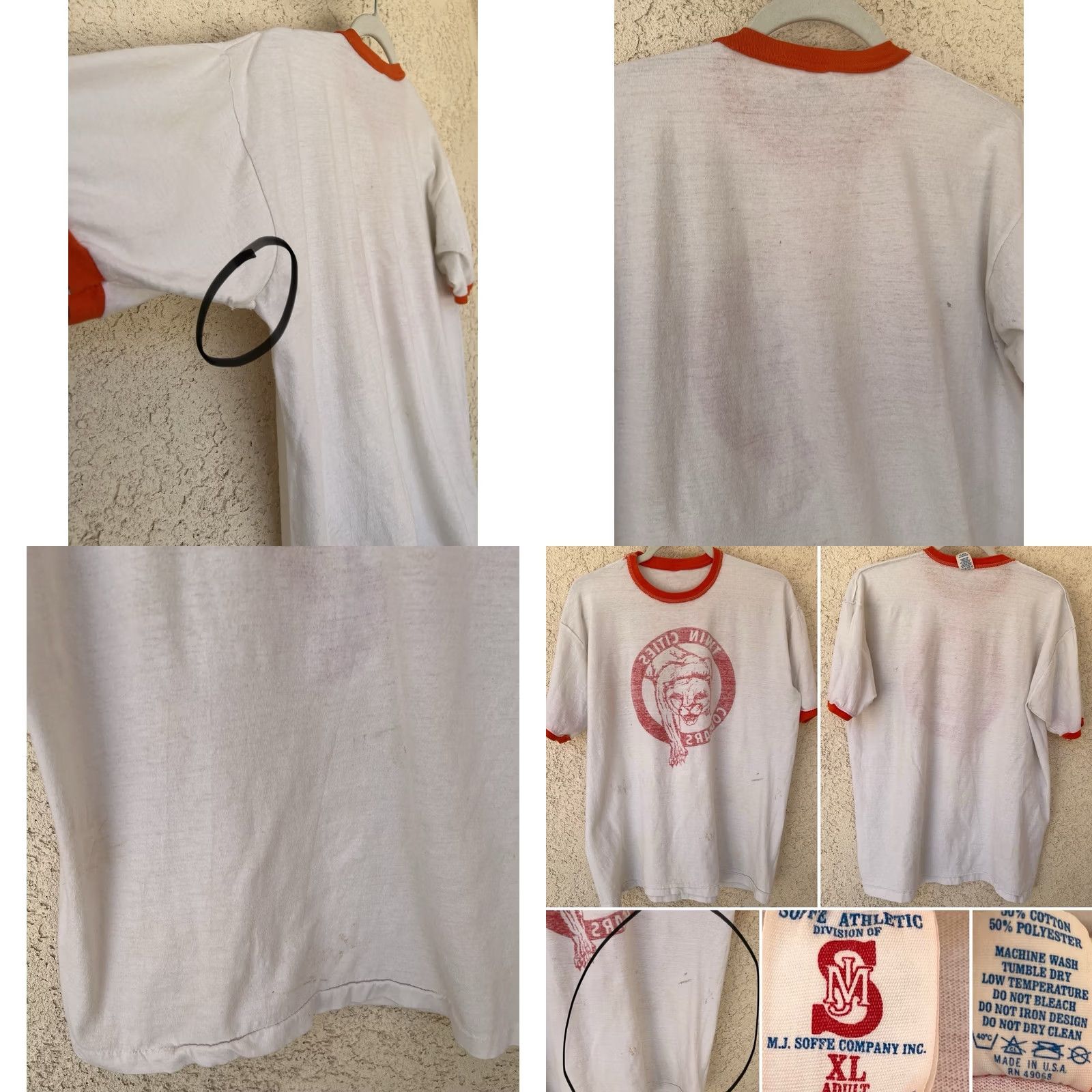 Soffe VINTAGE Soffee Athletic Twin Cities Cougars T Shirt XL USA 50/50 Soffe Worn Size US XL / EU 56 / 4 - 9 Thumbnail