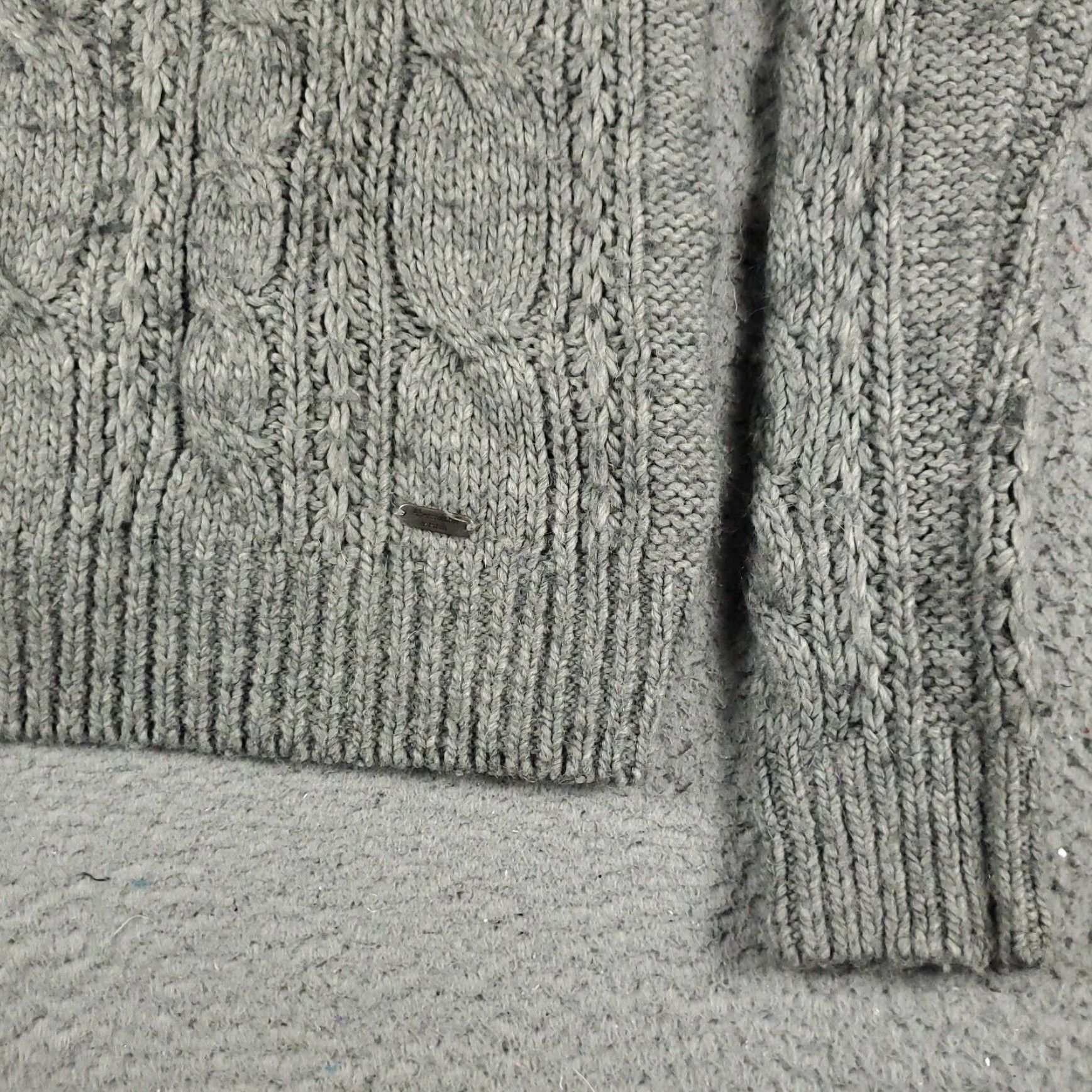 Abercrombie & Fitch Abercrombie Fitch Womens Medium Gray Cable Knit Sweater Size M / US 6-8 / IT 42-44 - 4 Thumbnail