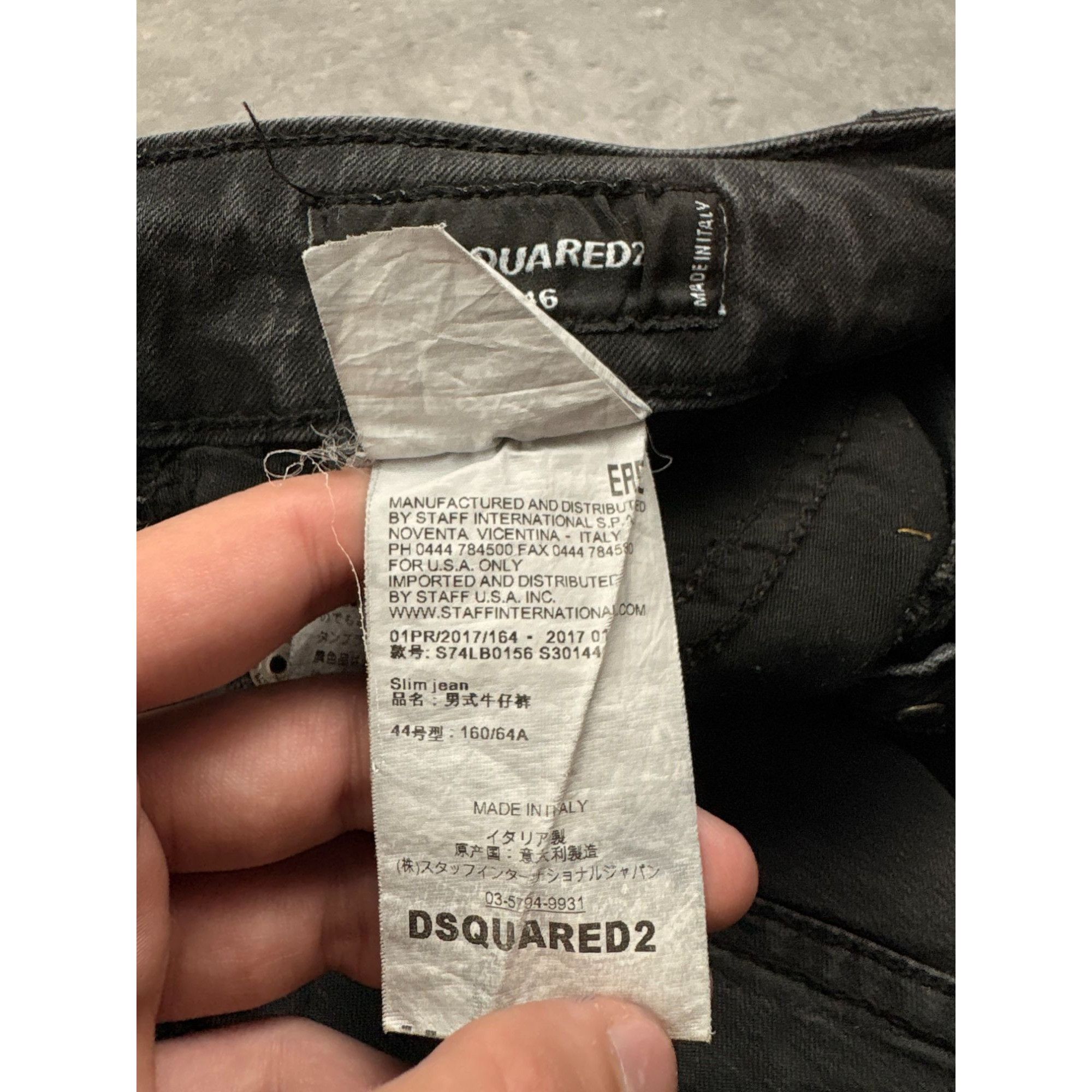 Dsquared2 Dsquared2 Mens Slim-Fit Black Denim Jeans With Distressed De Size US 32 / EU 48 - 8 Thumbnail