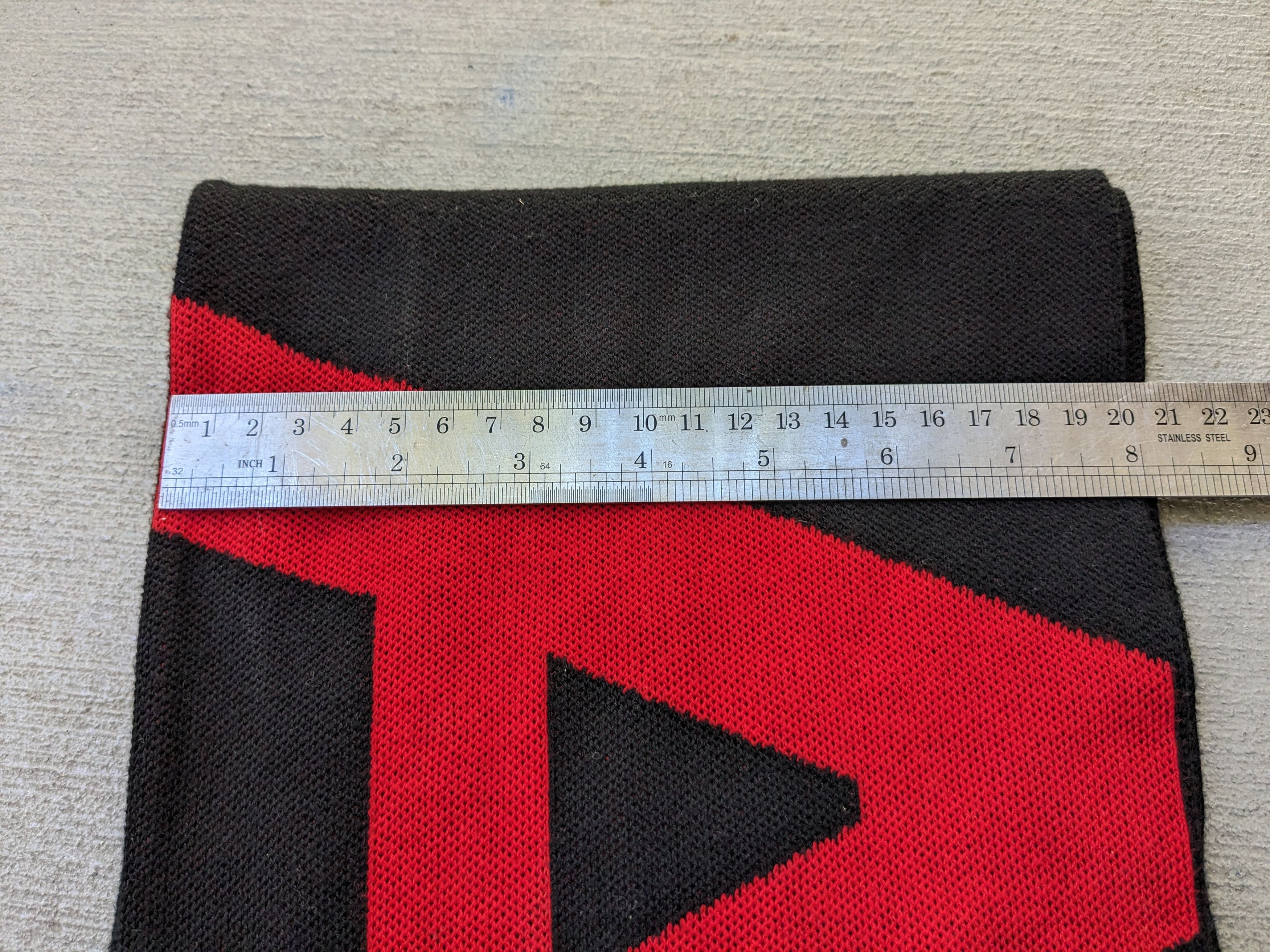 Givenchy Givenchy Scarf Fringe Logo Football Red Black Cotton 74" Size ONE SIZE - 6 Thumbnail