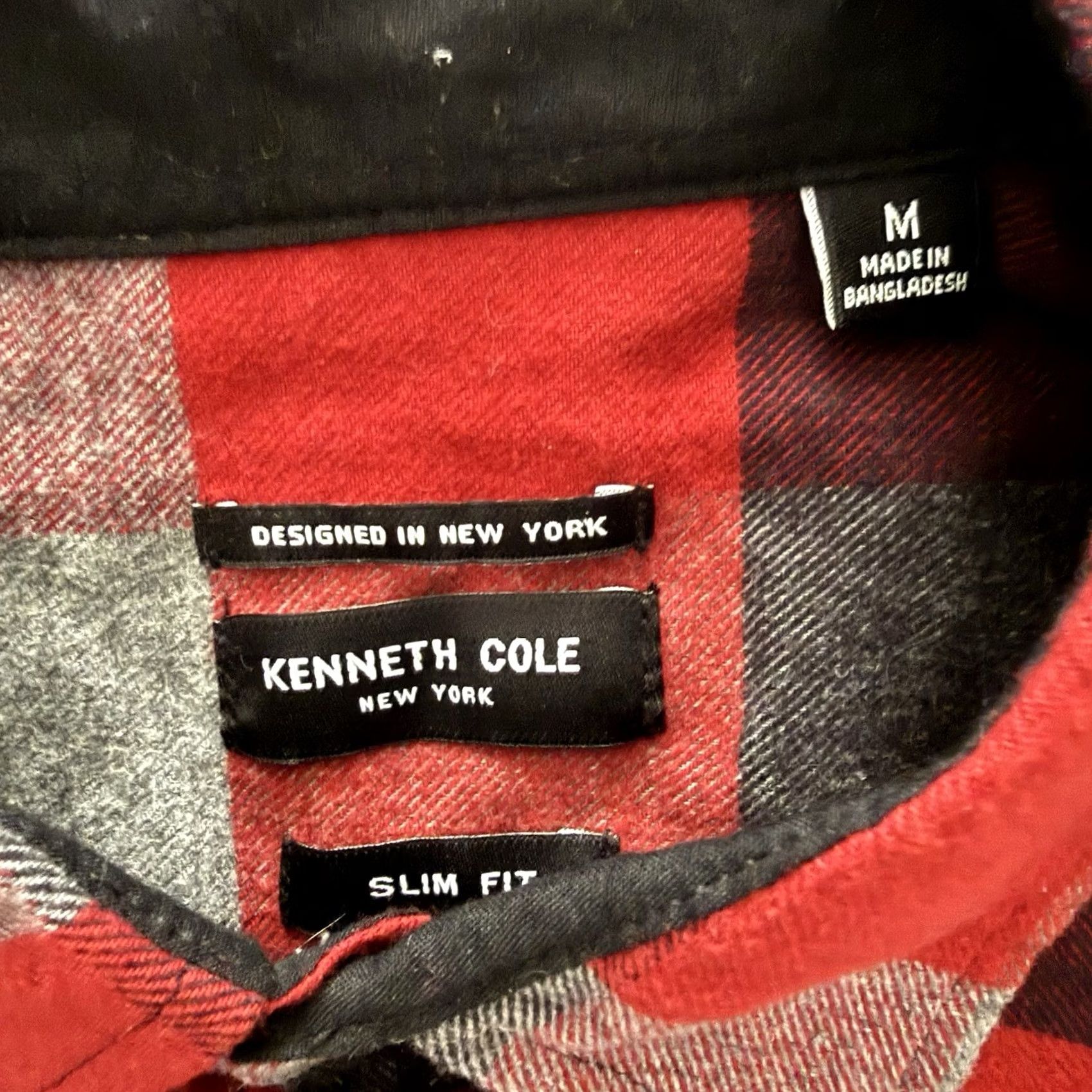 Kenneth Cole Kenneth Cole Flannel Shirt Men M Red Black Gray Slim 2-Way Stretch GORP NEW Size US M / EU 48-50 / 2 - 2 Thumbnail