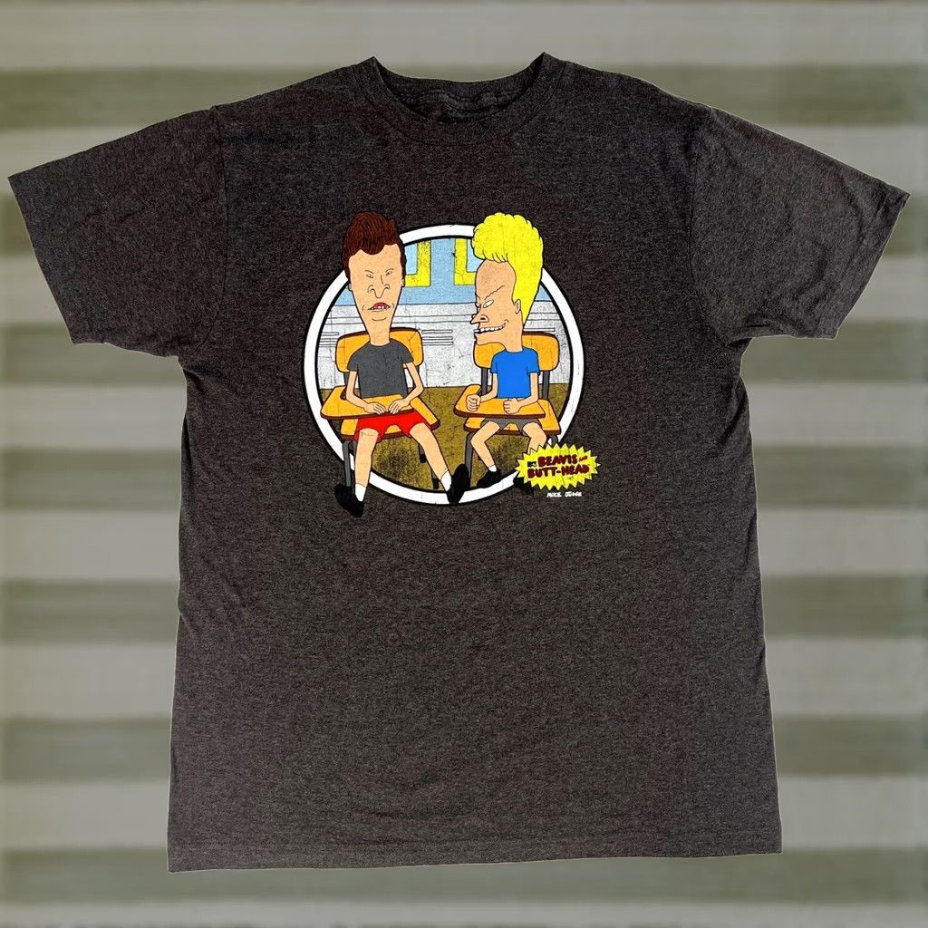 Vintage Beavis and Butt-Head T-Shirt MTv Unisex Adults Sz M Graphic Print Crew Neck Gray Short Sleeve Mike Judge 1990s Cartoon Rock Size US M / EU 48-50 / 2 - 1 Thumbnail