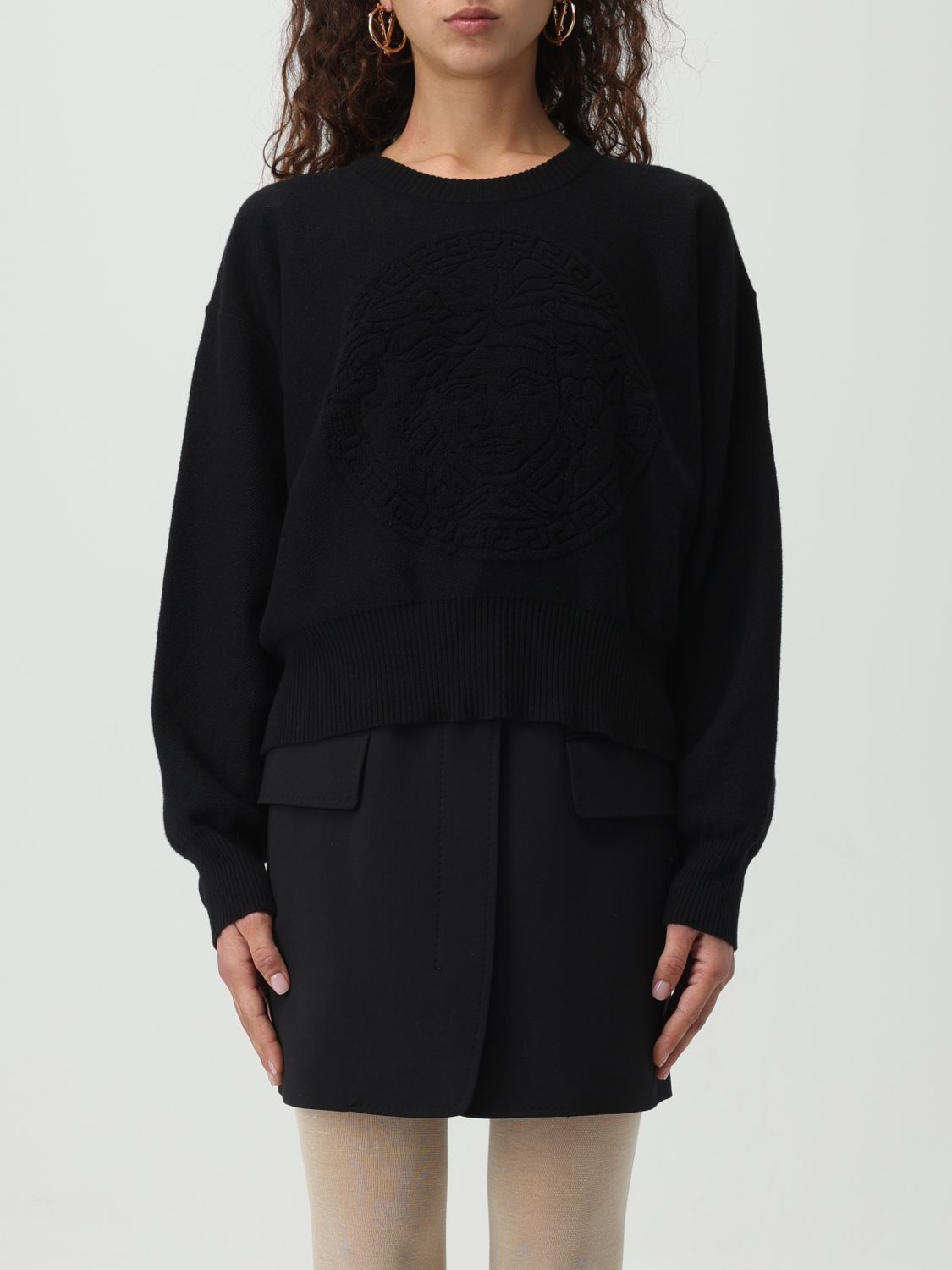 image of Versace Sweater Woman Black, Women's (Size Medium)