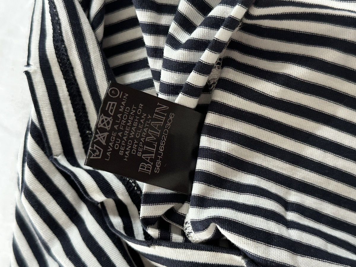 Balmain Balmain Paris striped T-shirt with button detail Size US M / EU 48-50 / 2 - 10 Thumbnail