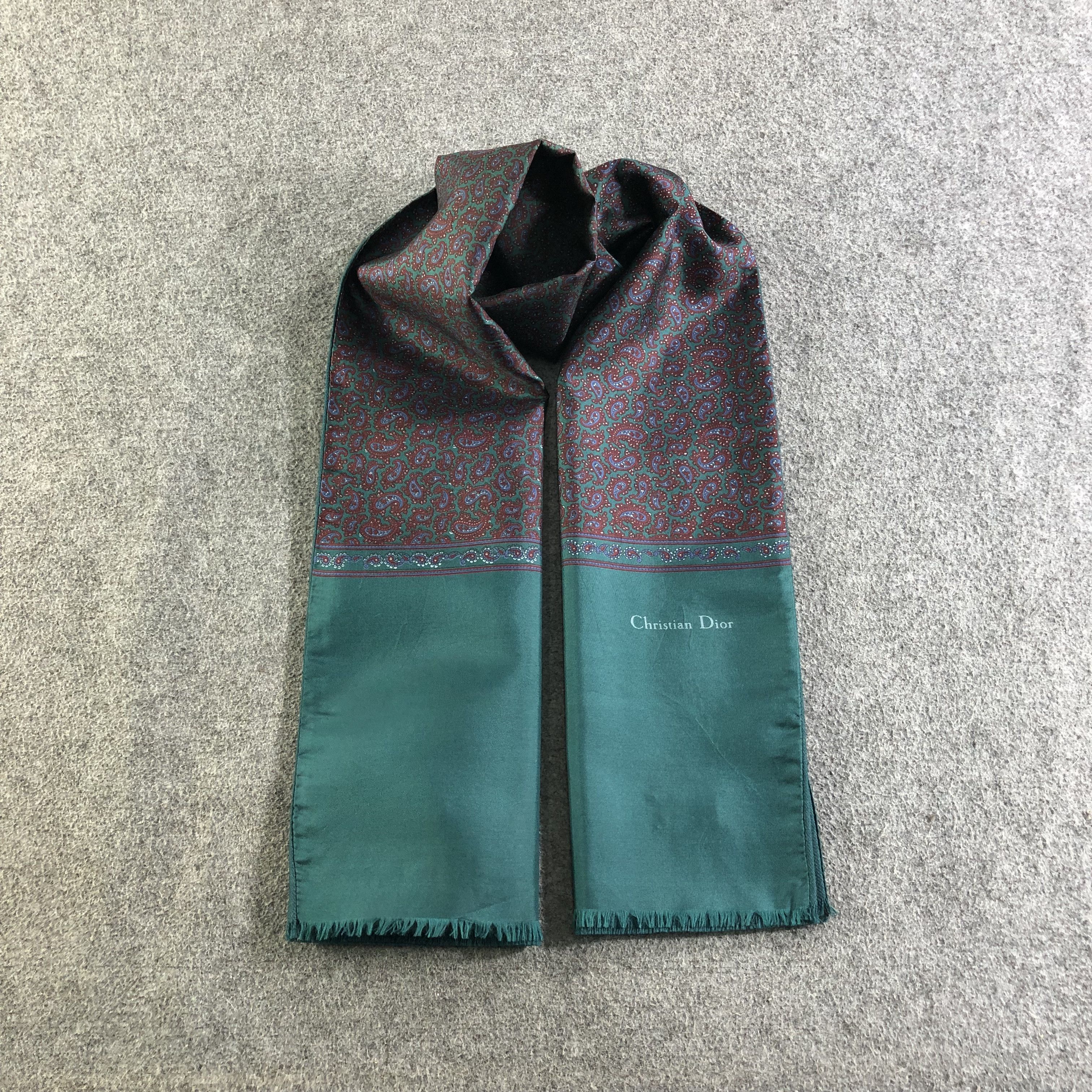 Christian Dior Monsieur Christian Dior Paisley Silk/Wool Scarf Muffler V2604 Size ONE SIZE - 1 Thumbnail